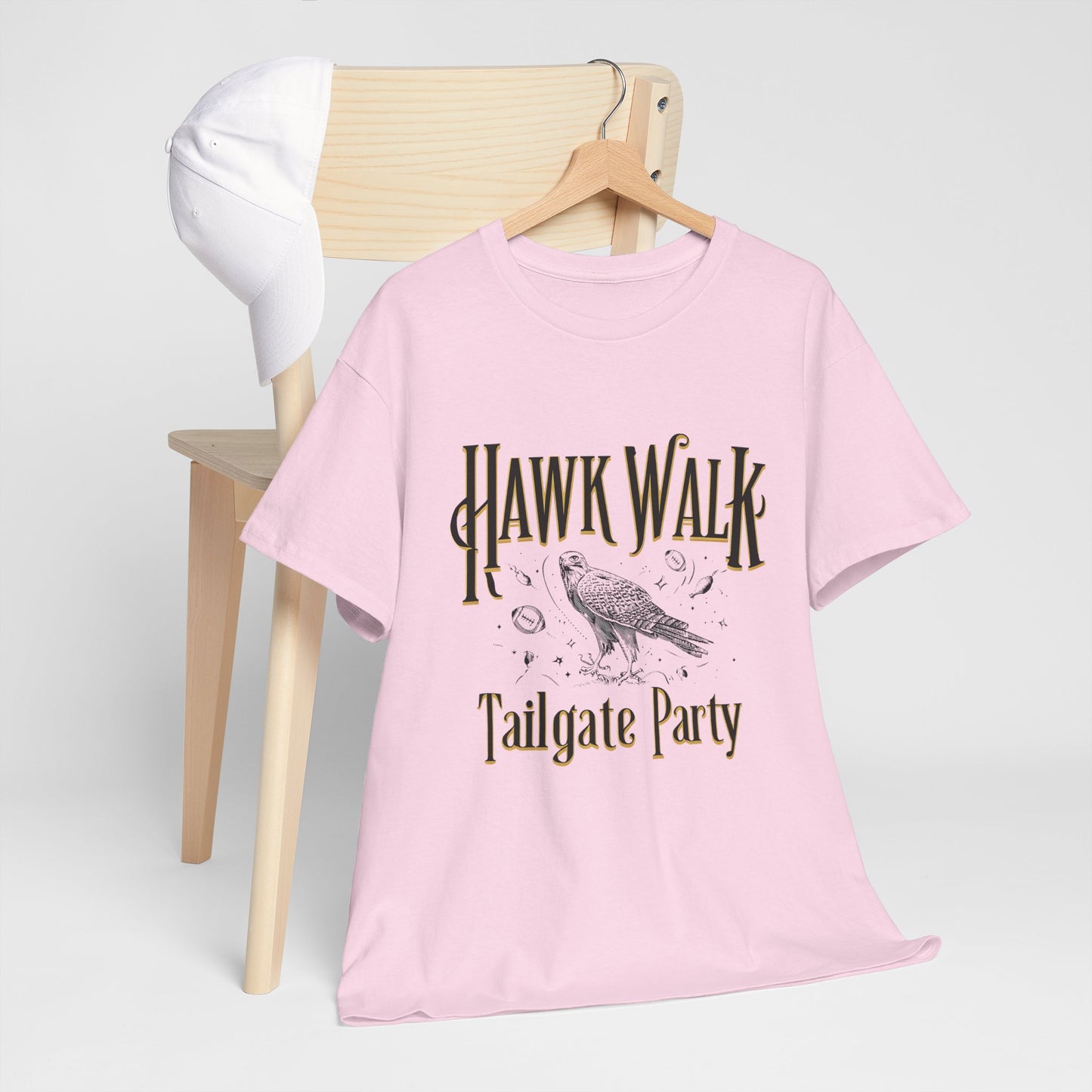 Hawk Walk Tailgate Tee, Unisex Cotton Shirt, Outdoor Event T-Shirt, Festival Wear, Bird Lover Gift, Sports Gathering Apparel