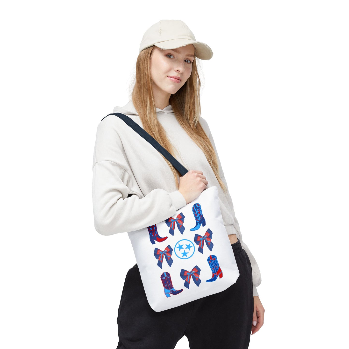 Tote Bag - Tennessee Titans Coquette Bow Design - Titan Up NFL Game Day Gift Nashville TN