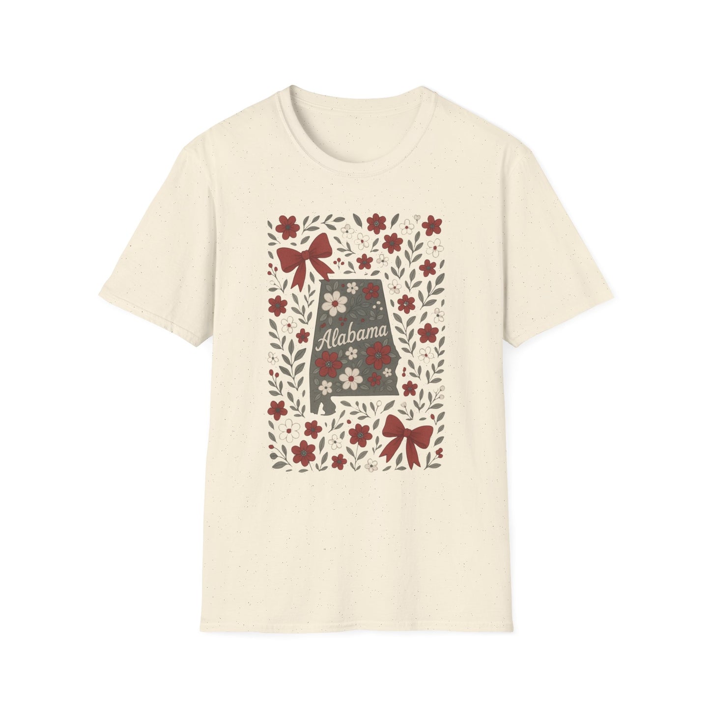 Alabama Floral Unisex T-Shirt, Southern Pride Shirt, Gift for Her, Travel Tee, Spring Apparel
