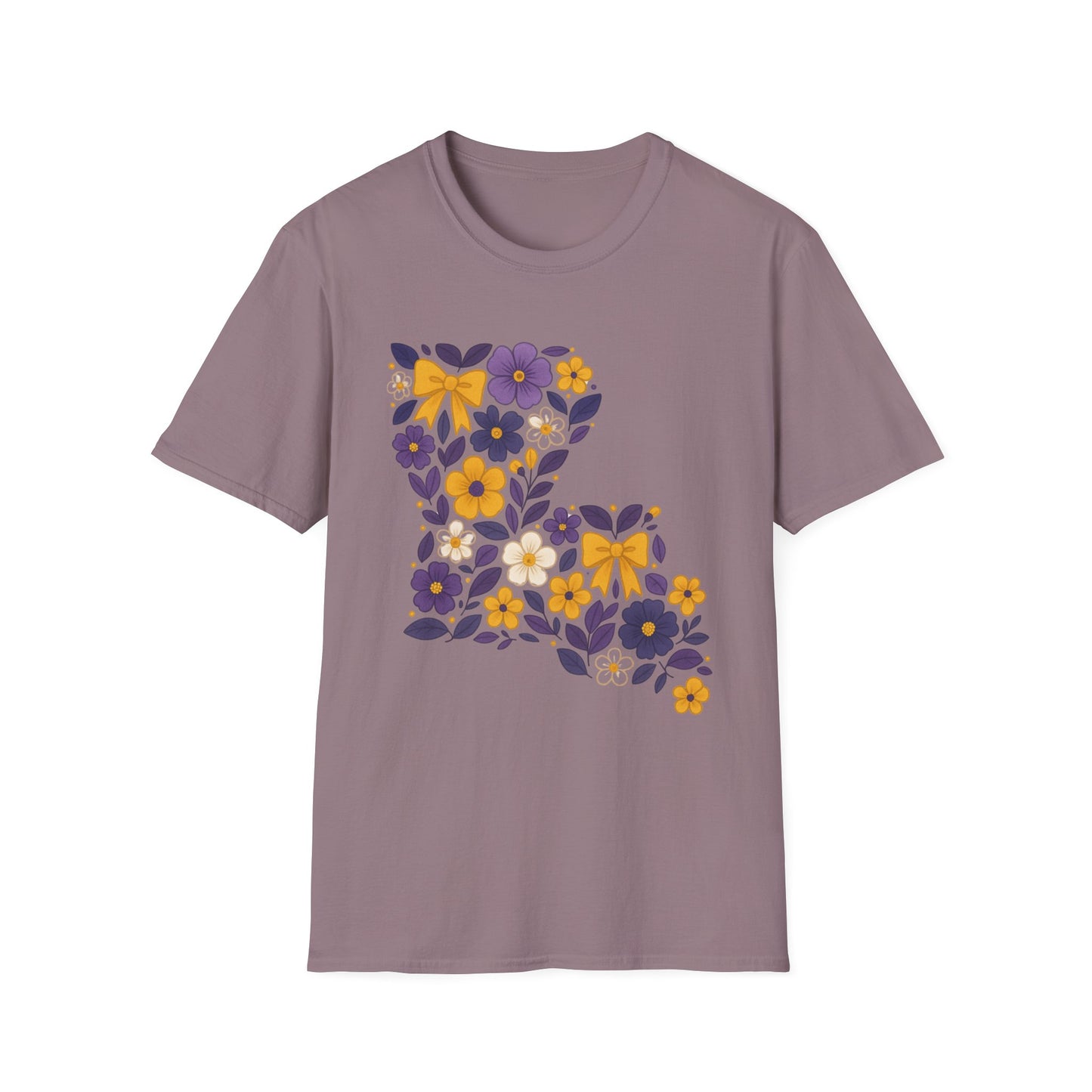 Louisiana Floral Graphic Tee, Casual Unisex T-Shirt, Spring Fashion, Gift for Nature Lovers, Summer Outfit, Southern Pride