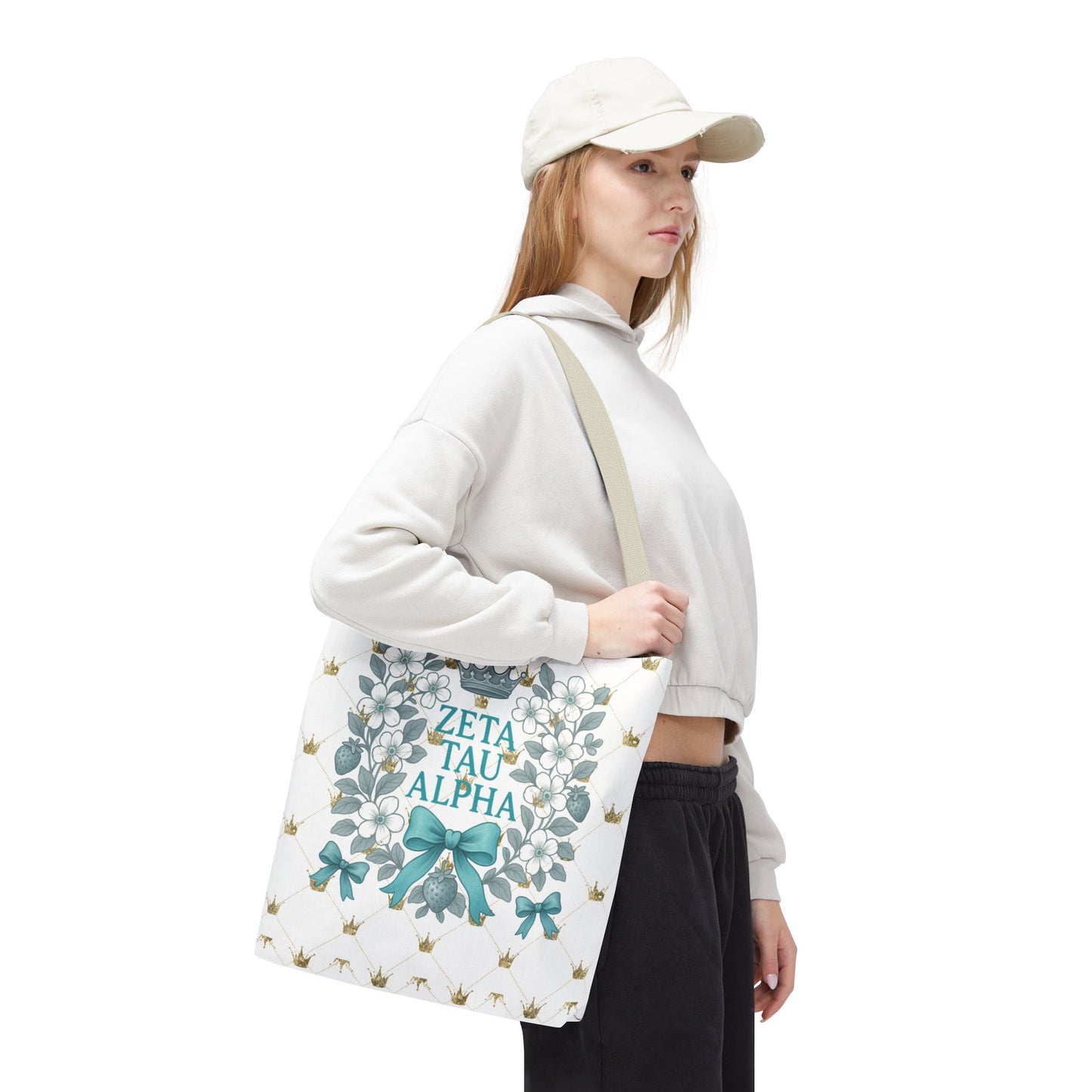 Zeta Tau Alpha Tote Bag | Sorority Bags, Floral Design, Gift for Sisters, Campus Essentials, Personalized Tote
