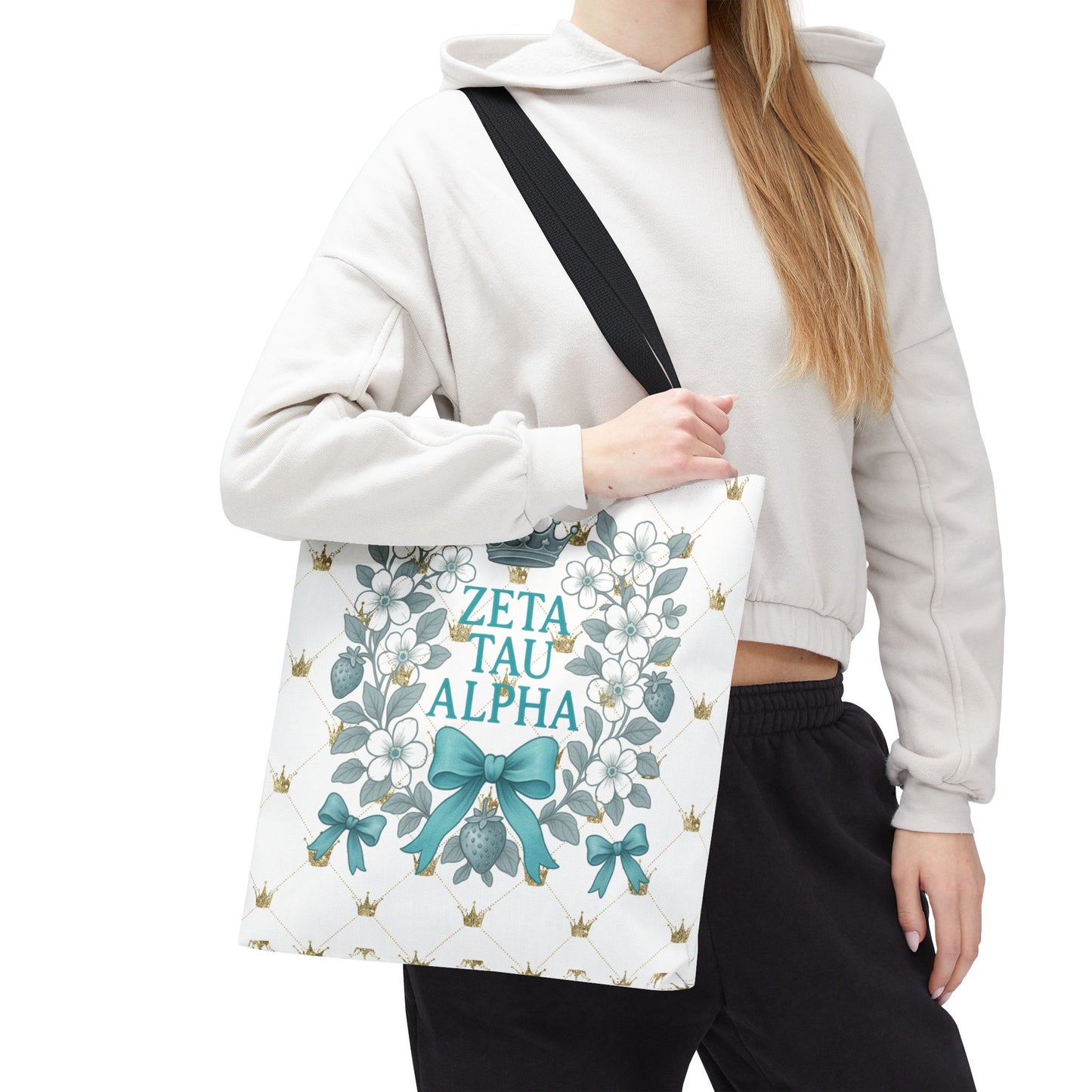 Zeta Tau Alpha Tote Bag | Sorority Bags, Floral Design, Gift for Sisters, Campus Essentials, Personalized Tote