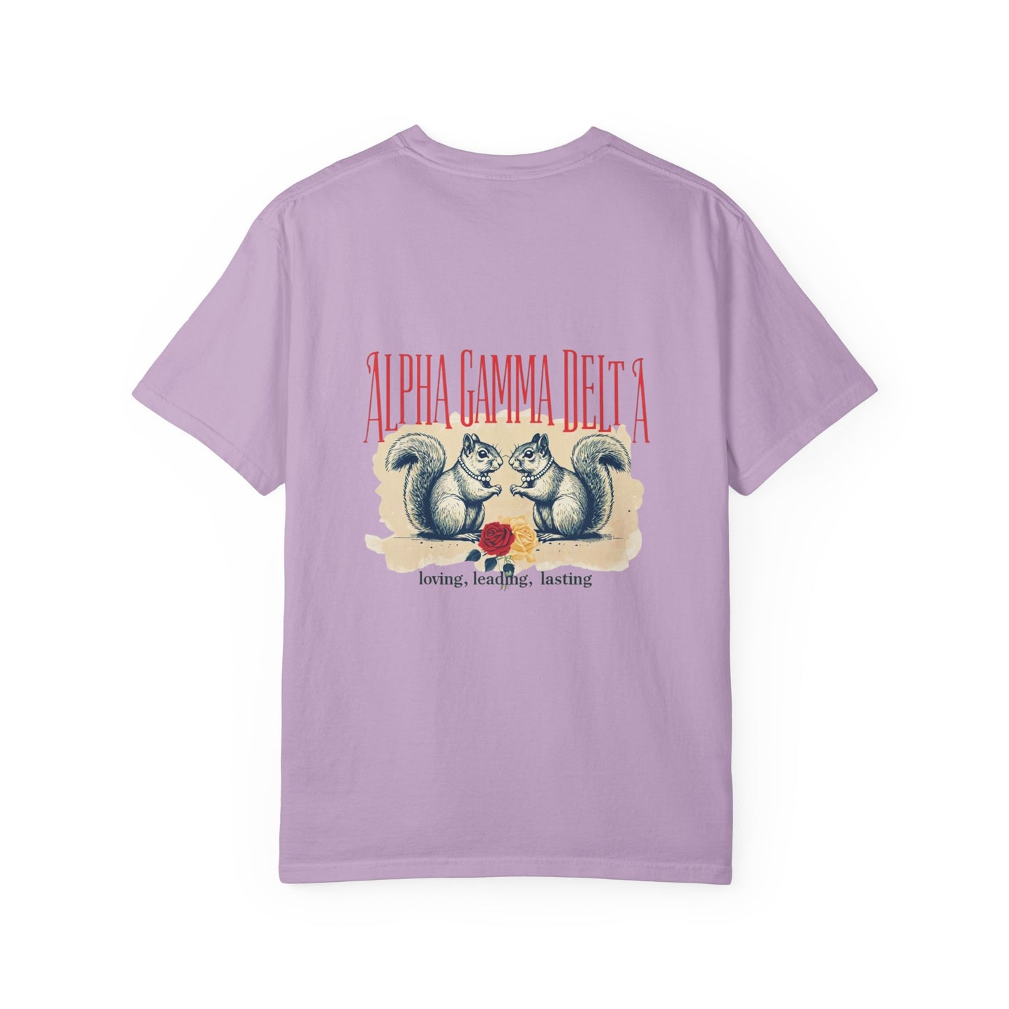 AGD Charming Sorority T-Shirt, Squirrel Design, Unisex Apparel, Perfect Gift, Casual Wear, College Life, Greek Life, Fraternity Events