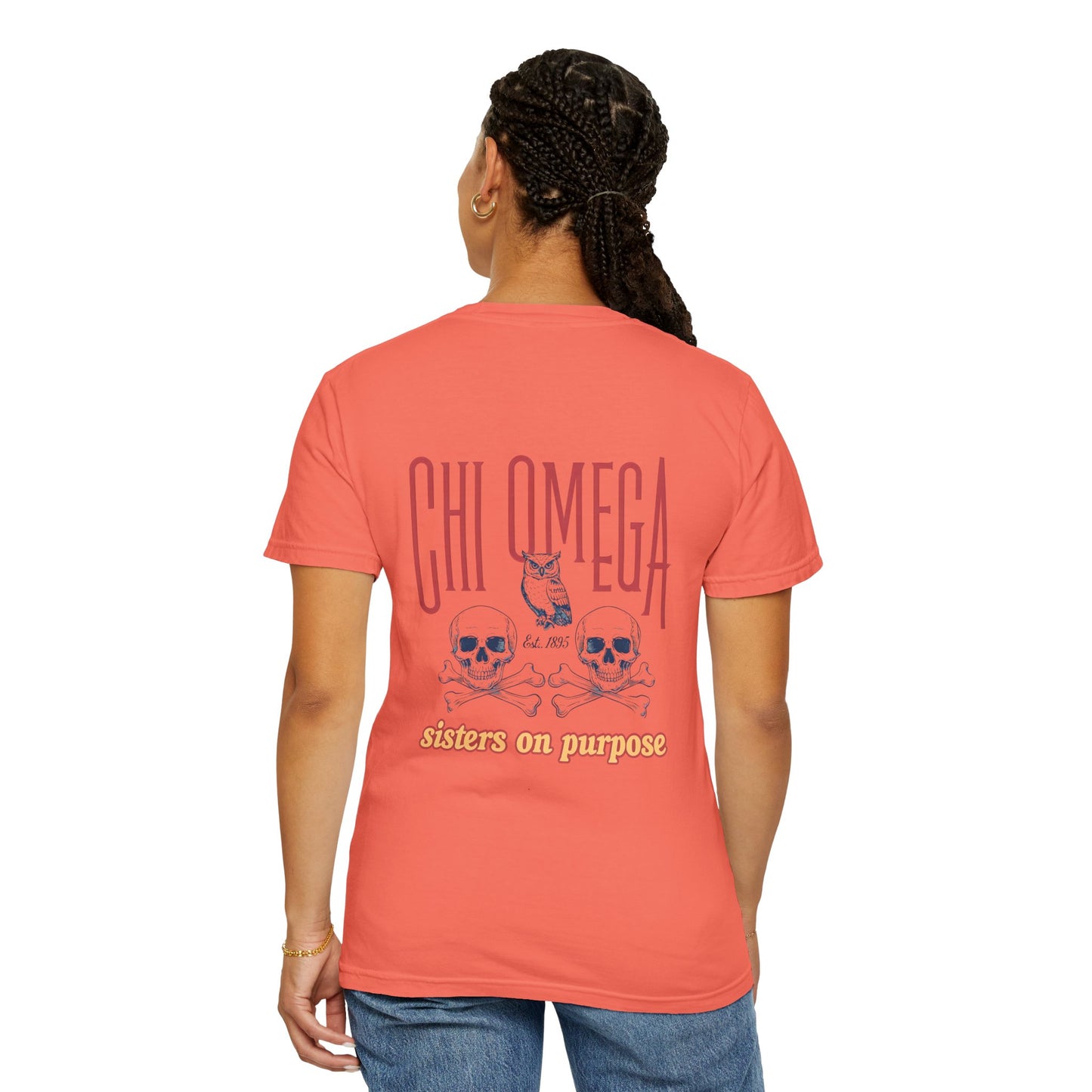 Chi Omega Sister T-Shirt, Sorority Apparel, College Tee, Garment-Dyed Shirt, Greek Life Merchandise, Casual Wear