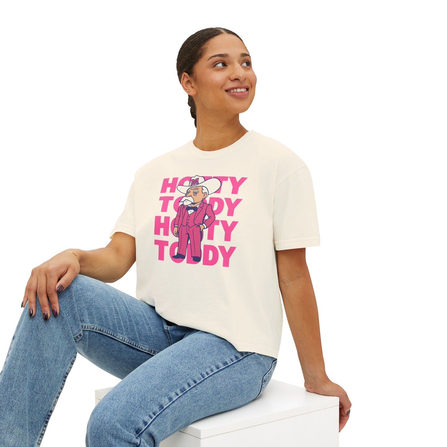 Pink Hotty Toddy Boxy Tee | Fun Humor Graphic Shirt
