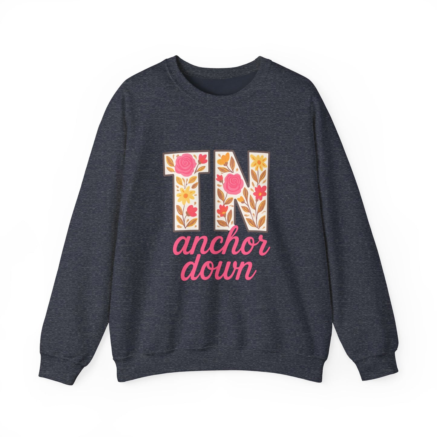 Cozy Floral Crewneck Sweatshirt with TN Design, Cute Gifts for Tennessee Fans, Casual Fall Wear, Perfect for Holidays & Gatherings