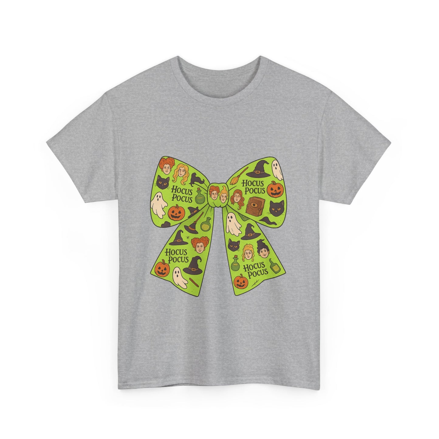 Halloween Graphic Tee, Spooky Season Unisex Shirt, Hocus Pocus Bow Tee, Autumn Style Shirt, Trick or Treat Apparel