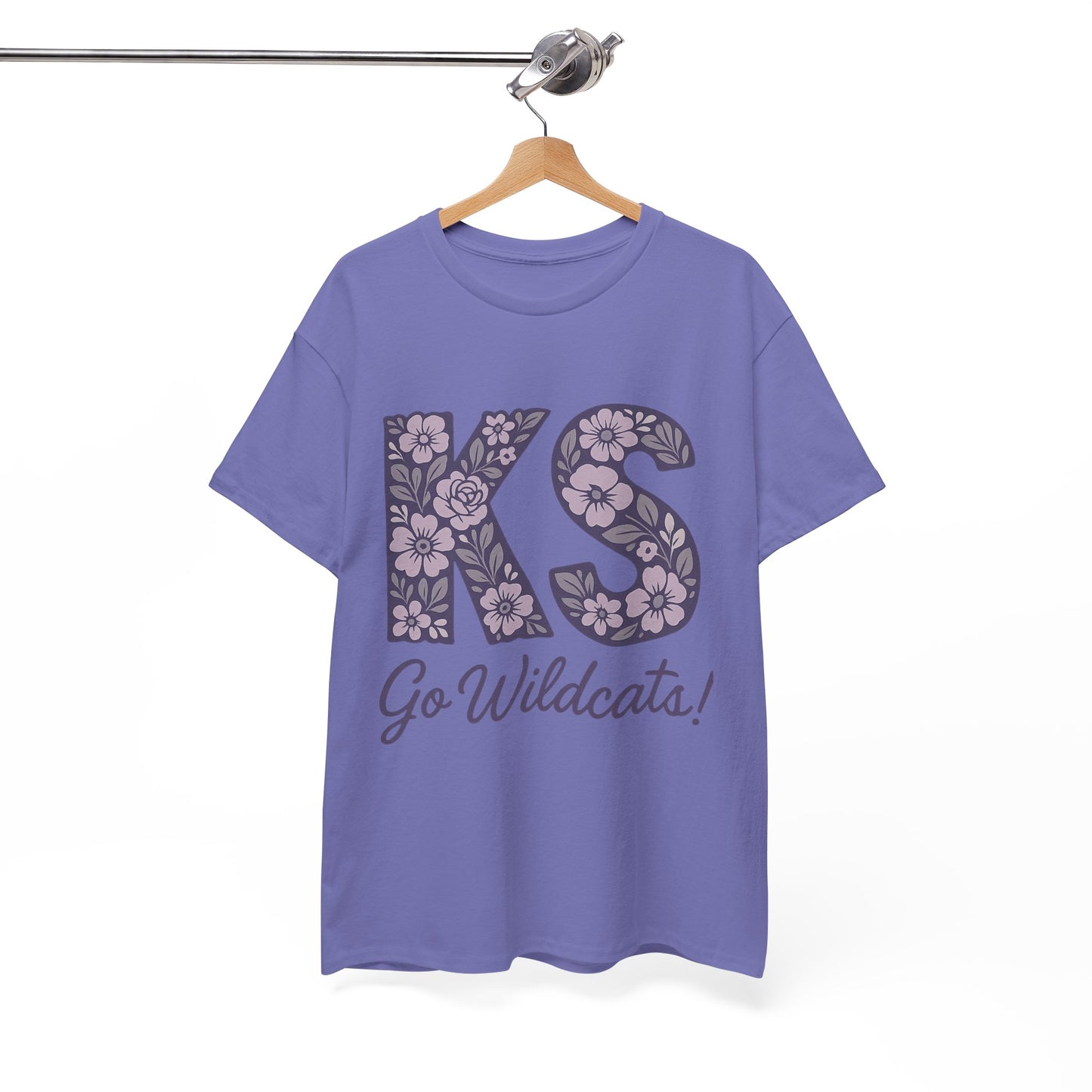 KS Floral Team Spirit Tee: Celebrate Kansas State Wildcats in Style, Perfect for Sports Events, Gifts, & Casual Wear