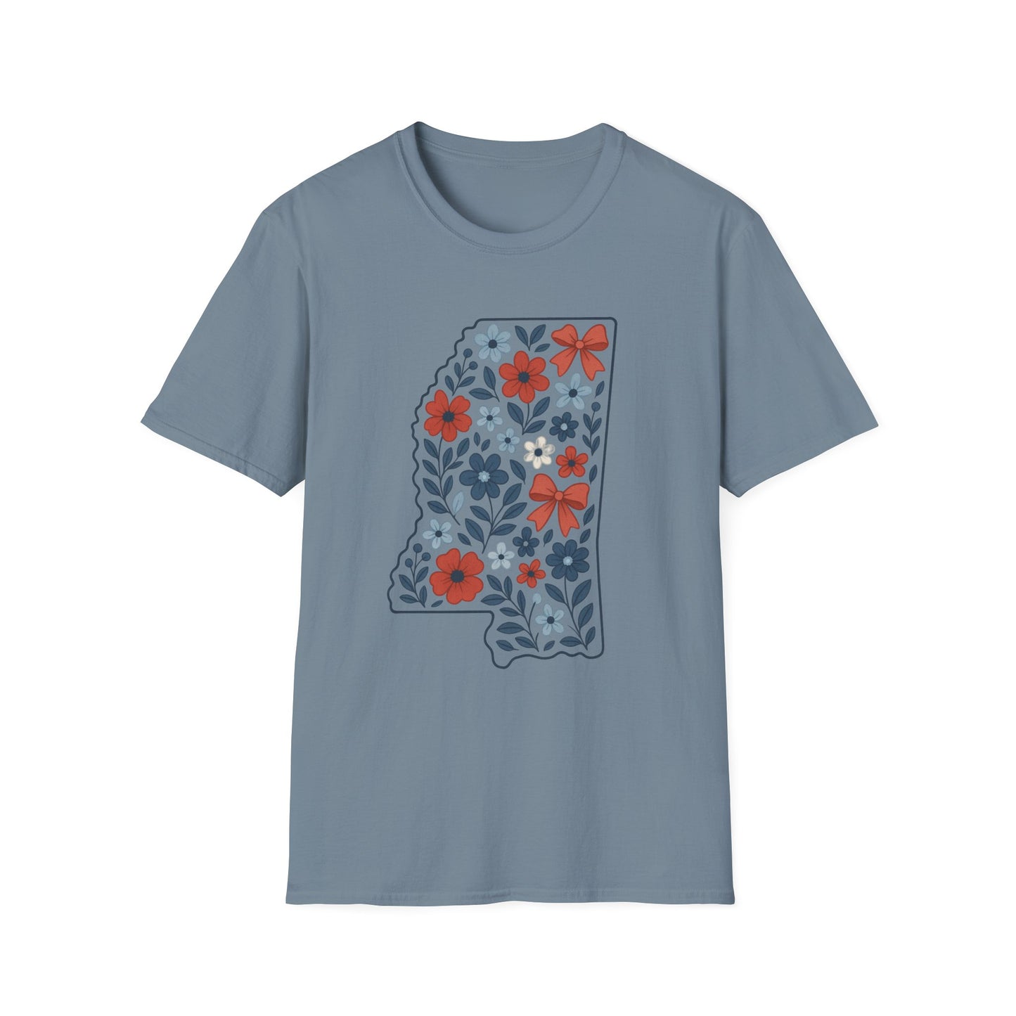 Mississippi Floral Unisex T-Shirt, Casual Tee, Gift for Her, Summer Apparel, Nature Lover Shirt, State Pride Clothing