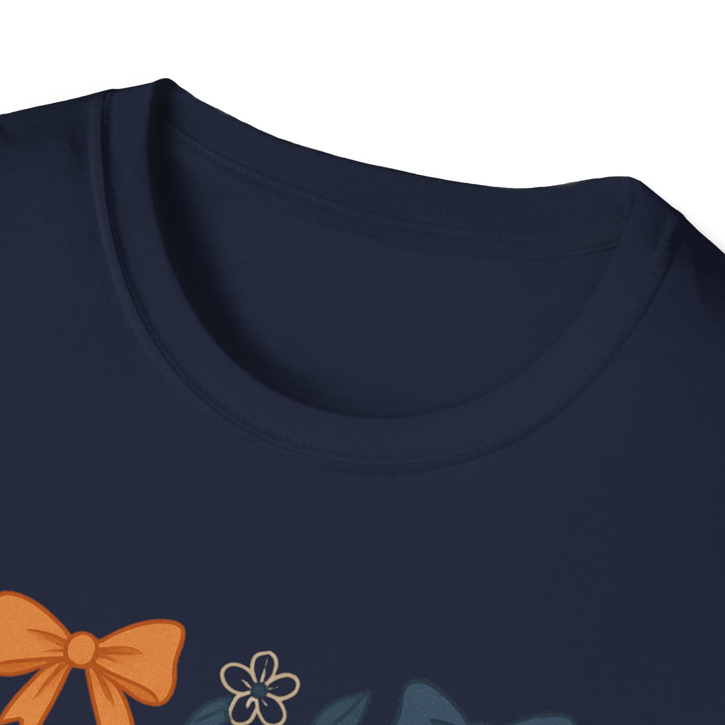 AU Floral Bow Graphic T-Shirt, Softstyle Tee, Botanical Print Shirt, Gift for Her, Casual Wear, Summer Fashion, Vintage Aesthetic