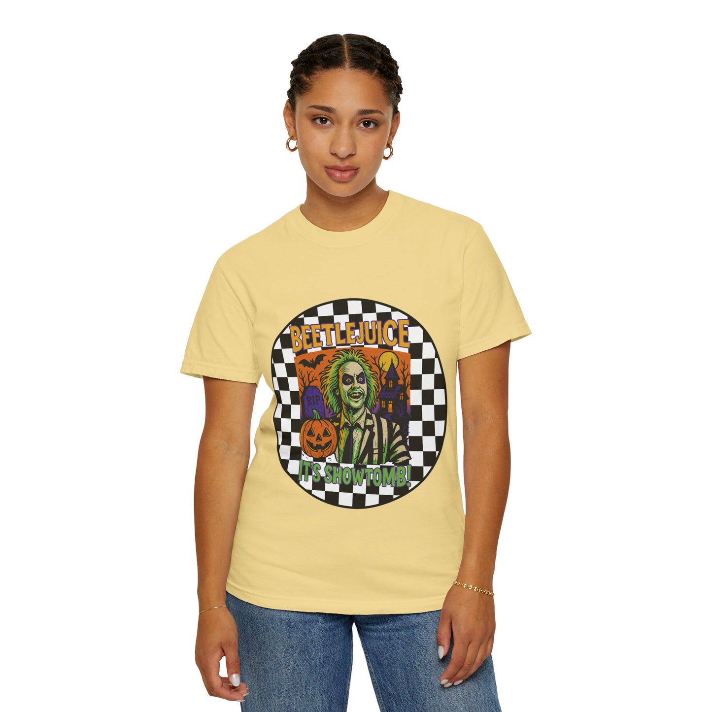 Beetlejuice Unisex T-shirt, Spooky Graphic Tee, Halloween Costume Shirt, Movie Fan Apparel, Eerie Clothing Gift