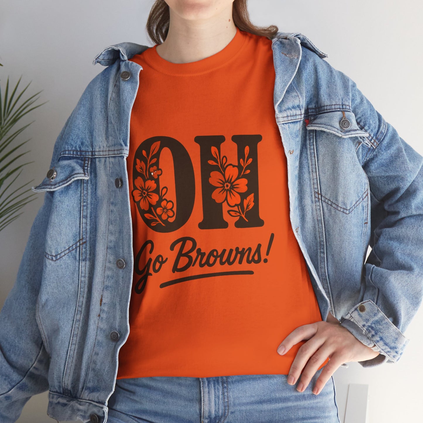 OH Go Browns Floral Unisex Tee, Fan Apparel, Game Day Shirt, Casual Wear, Gift for Sports Lovers