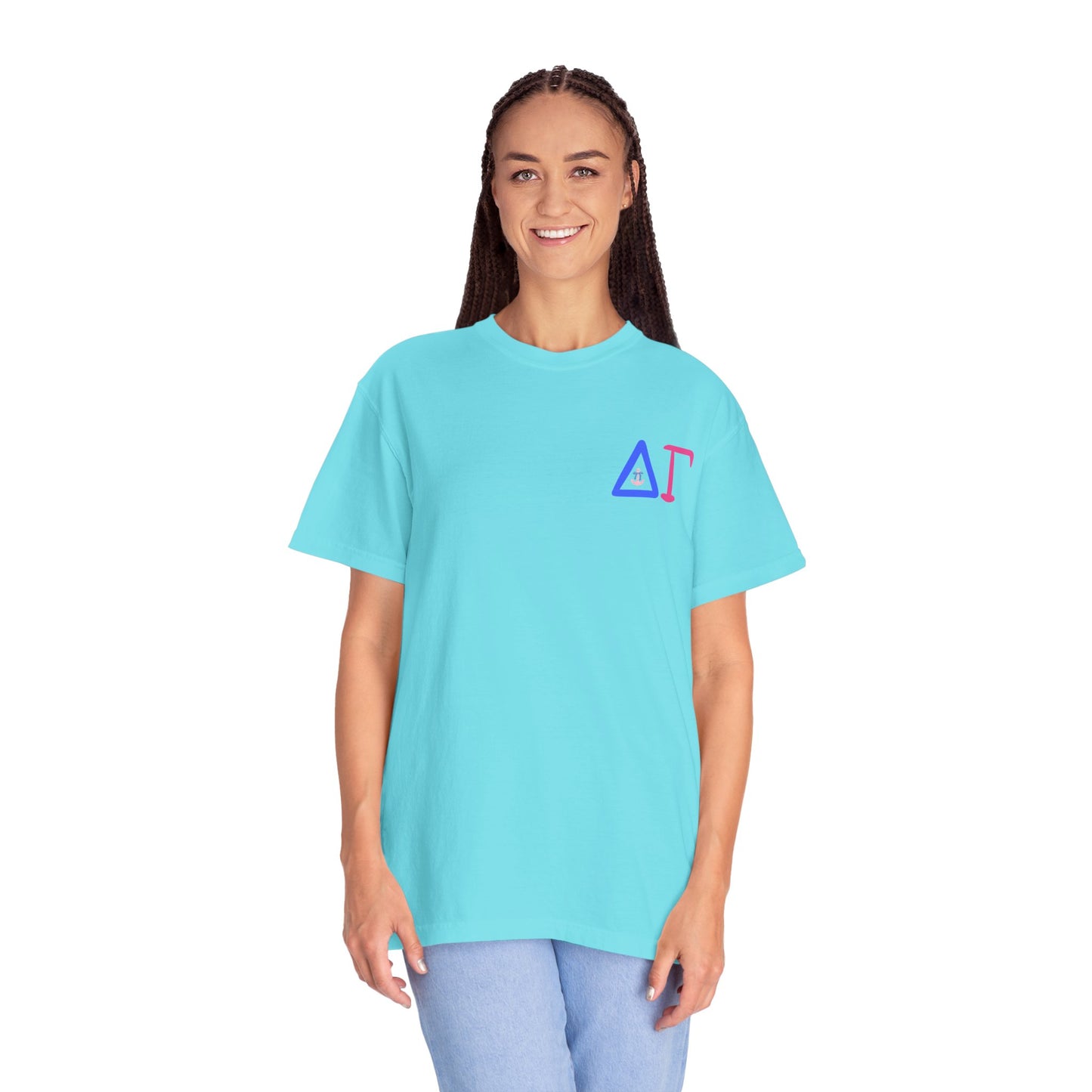 Delta Gamma Unisex Garment-Dyed T-Shirt, Sorority Pride Shirt, Nautical Design Tee, Perfect for Recruitment and Celebrations, Gift Idea