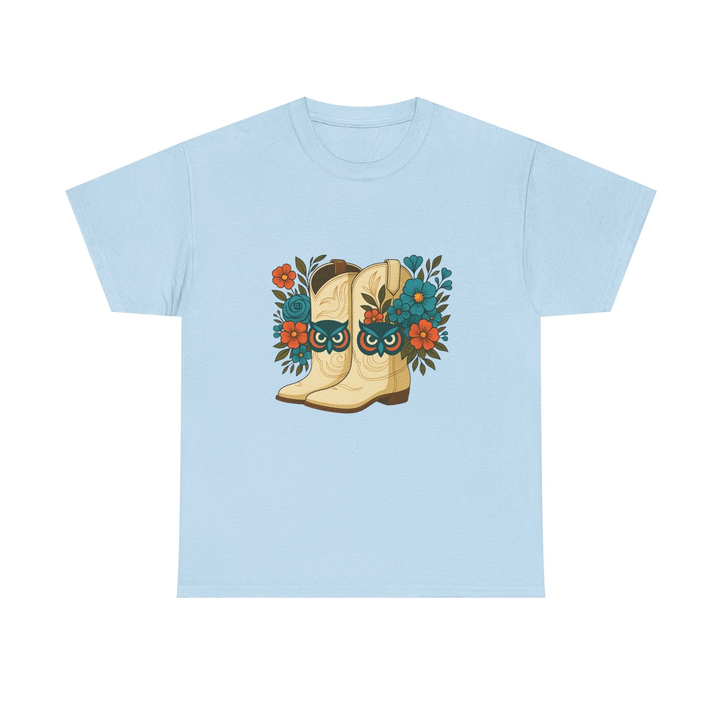 Floral Cowboy Boots Tee, Perfect for Country Music Lovers, Western Style Gift, Casual Outfit, Boho Fashion, Farmhouse Decor