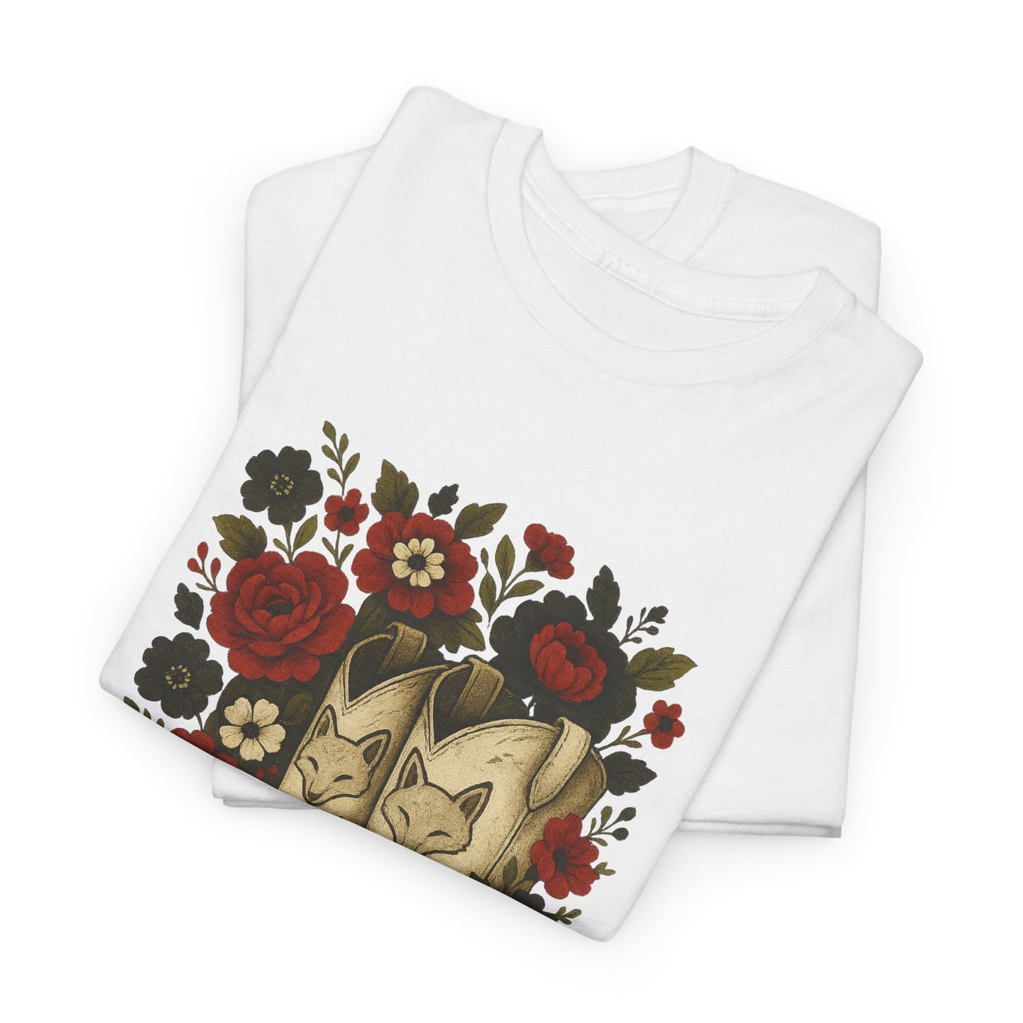 AR State Red Wolves Vintage Floral Cowboy Boots Tee