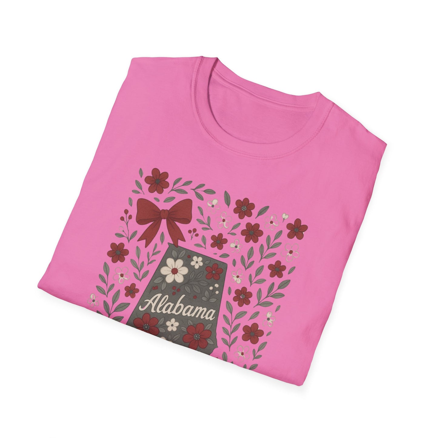 Alabama Floral Unisex T-Shirt, Southern Pride Shirt, Gift for Her, Travel Tee, Spring Apparel