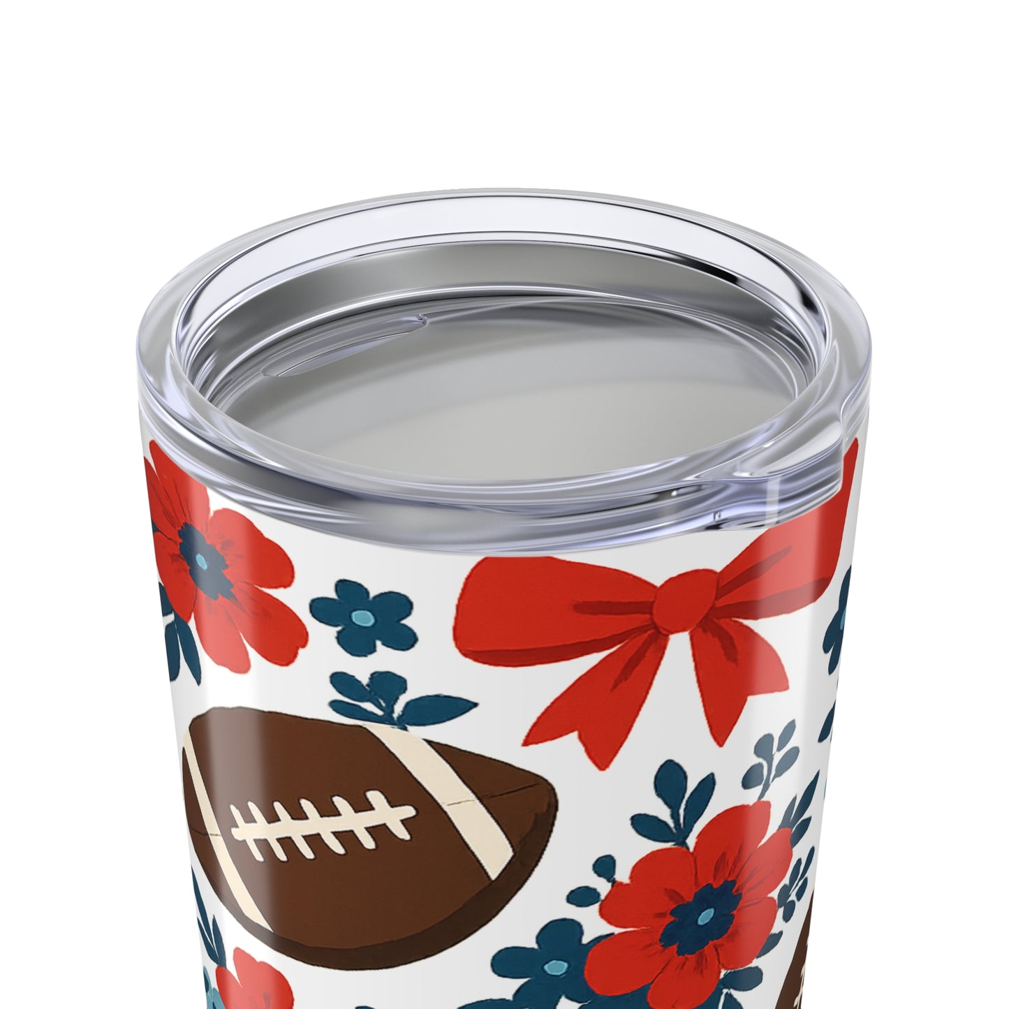 Floral Football Tumbler, 20oz Sports Cup, Gift for Fans, Spring Decor, Unique Barware, Tailgate Party, Tennessee Titans, Ole Miss Rebels