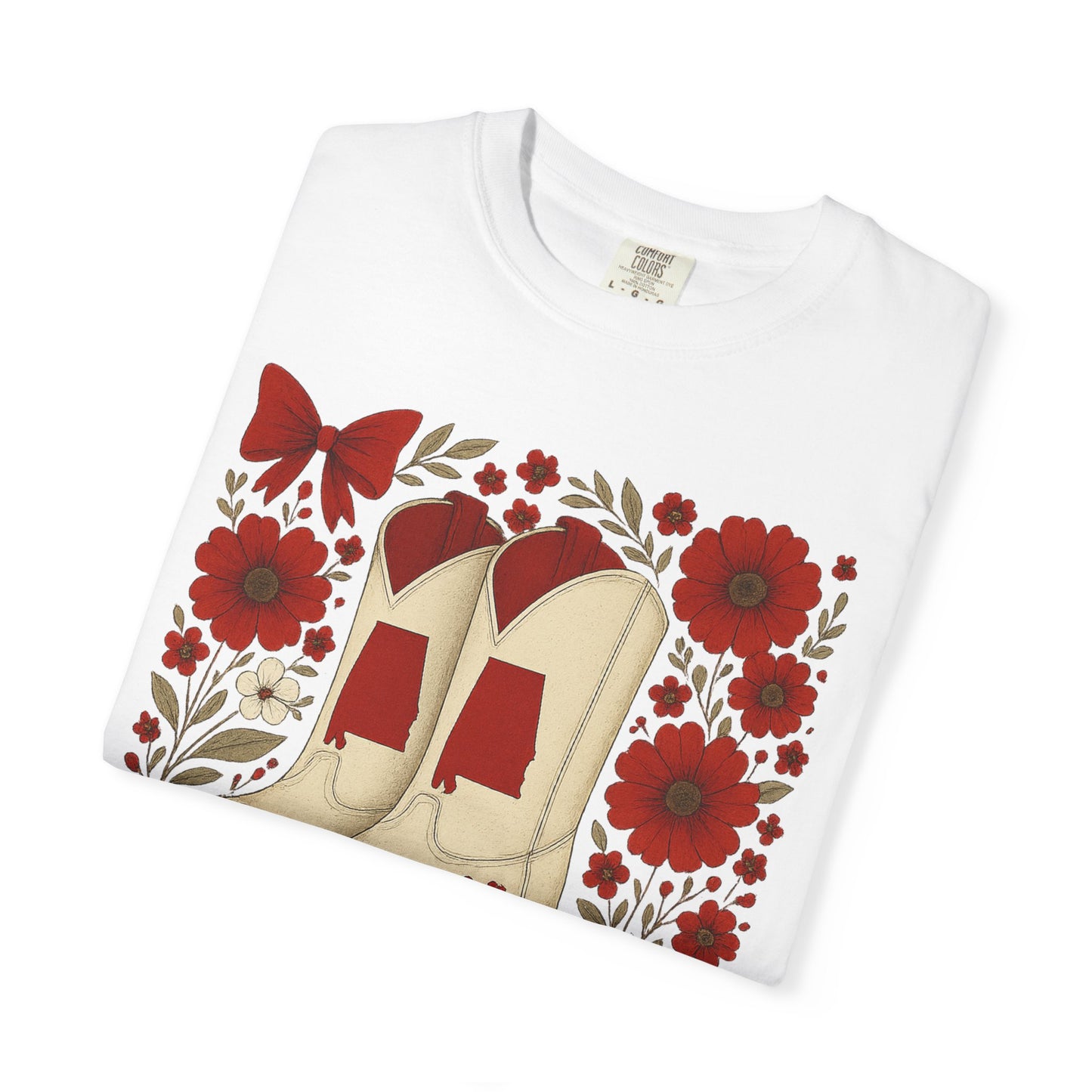 Vintage Cowboy Boots Floral Unisex T-shirt - Alabama Fan, Bama Game Day