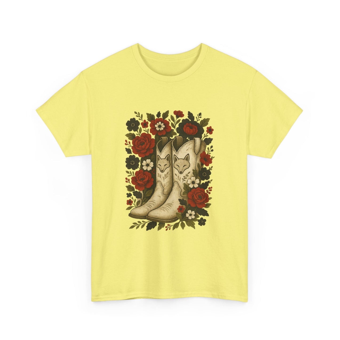 AR State Red Wolves Vintage Floral Cowboy Boots Tee