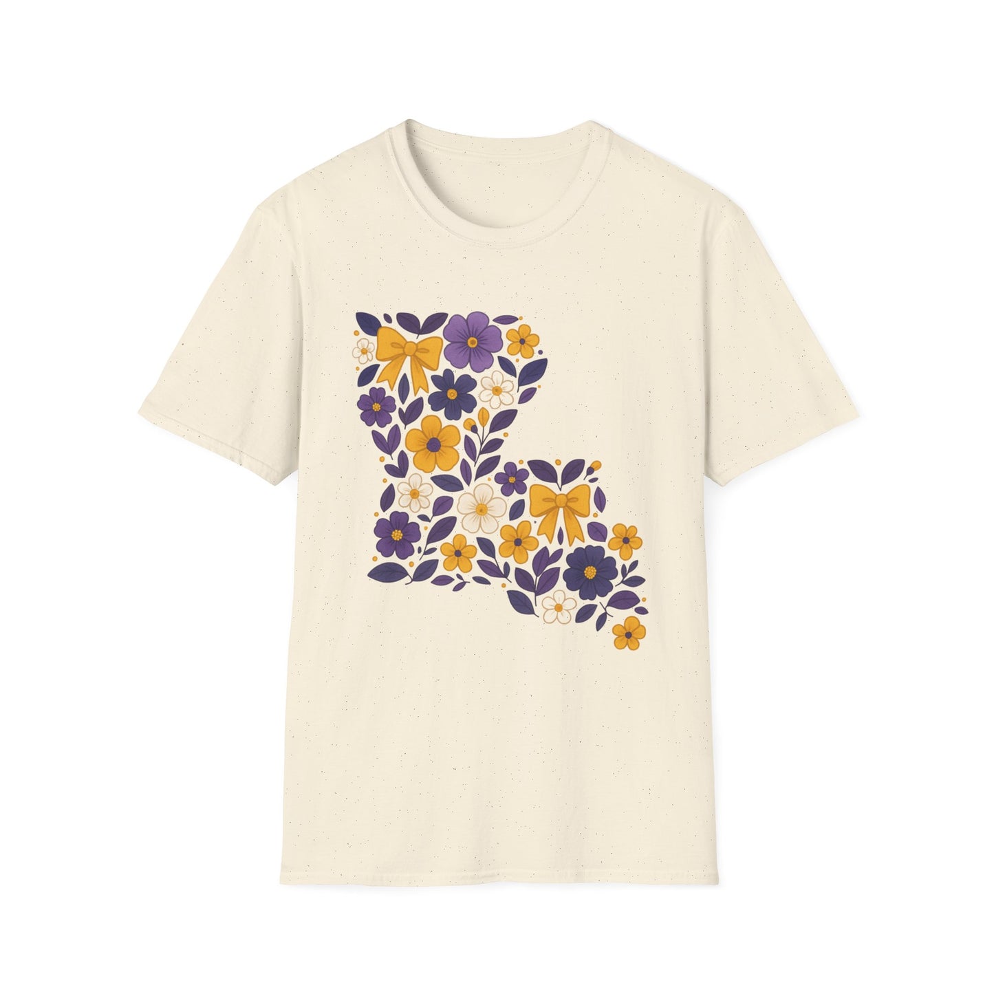 Louisiana Floral Graphic Tee, Casual Unisex T-Shirt, Spring Fashion, Gift for Nature Lovers, Summer Outfit, Southern Pride