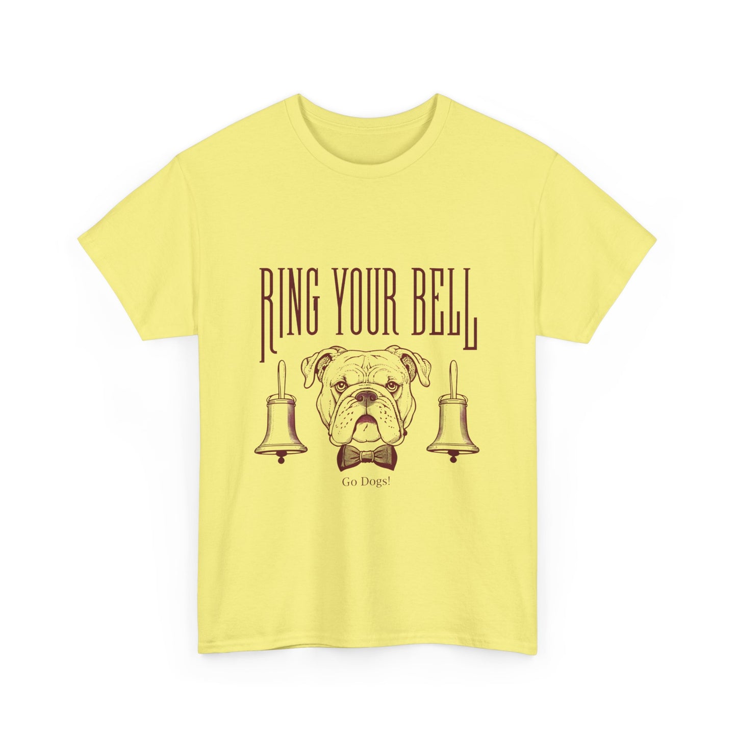 Dog Lover's Unisex Heavy Cotton Tee | 'Ring Your Bell' Shirt, Bulldog Tee, Pet Owner Gift, Funny Dog Apparel, Casual Wear