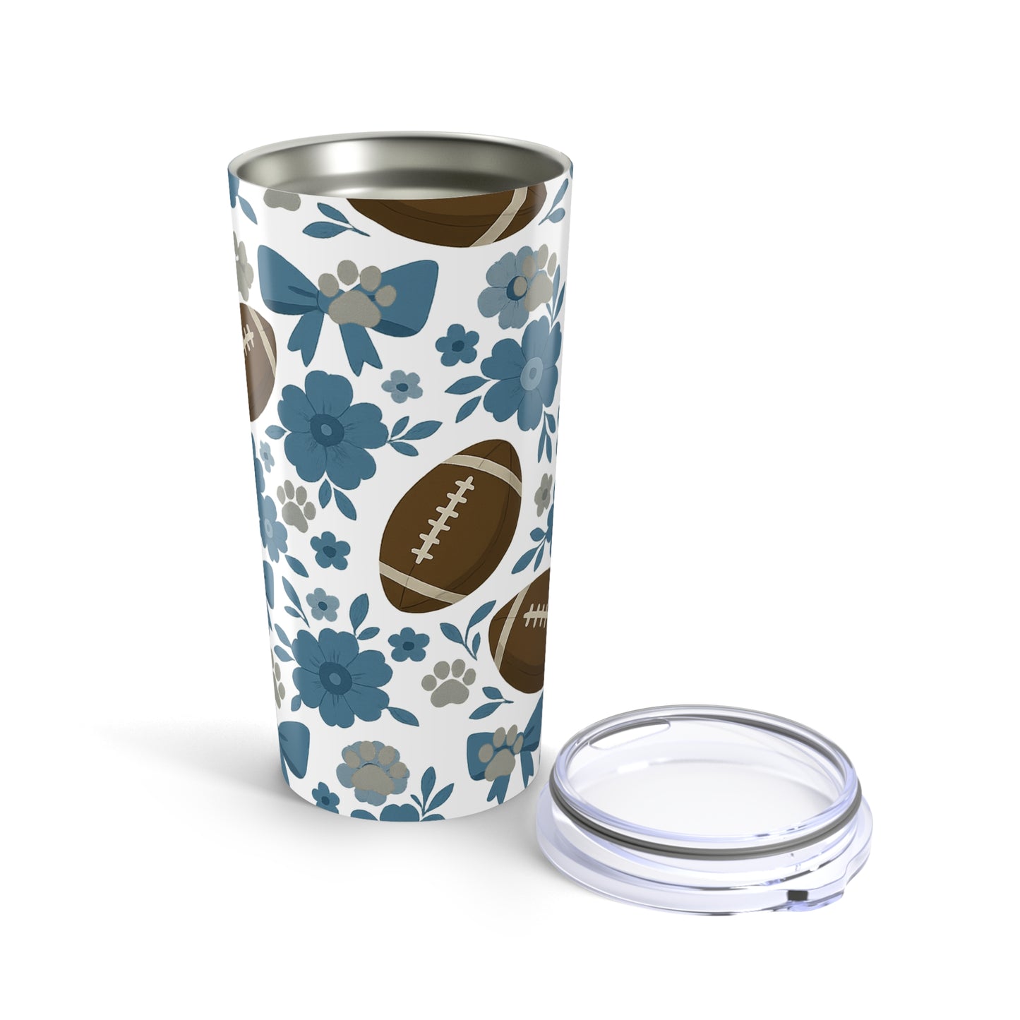 Floral Football Tumbler 20oz, Memphis Tigers