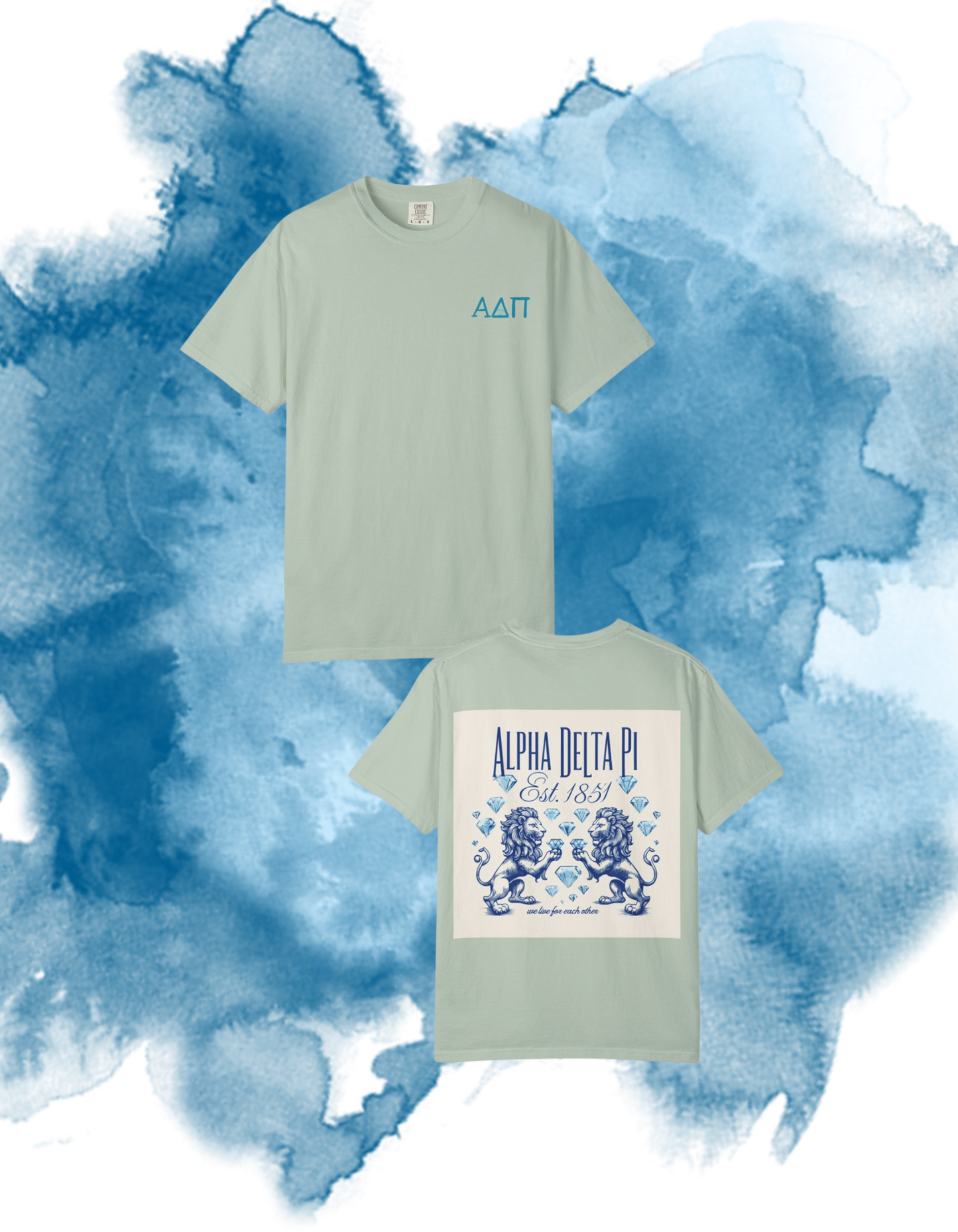 Alpha Delta Pi T-Shirt, Sorority Shirt, College Apparel, Greek Life Gift, Unisex Garment-Dyed Tee