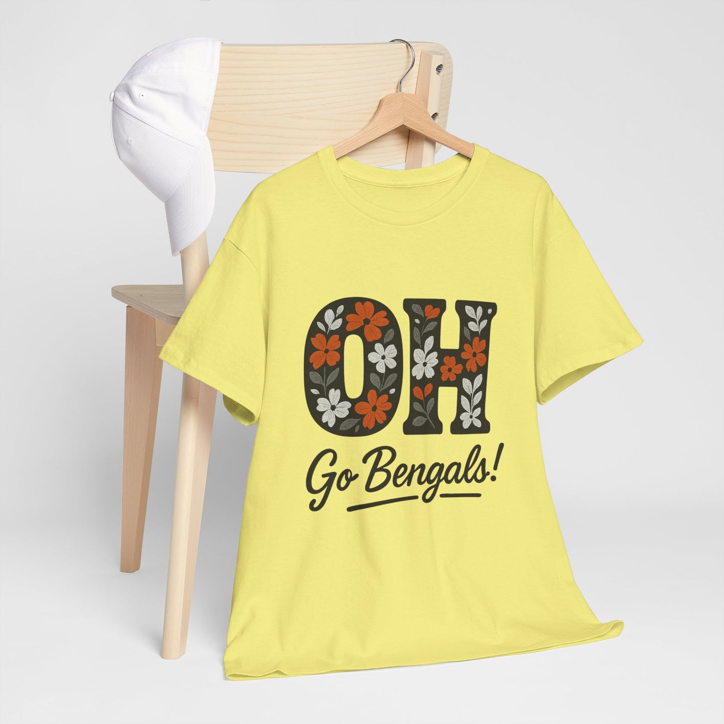 Bengals Floral Tee - Unisex Heavy Cotton