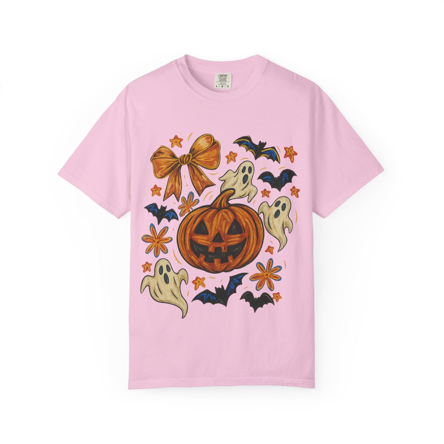 Halloween Ghost & Pumpkin T-shirt, Spooky Season Shirt, Fall Tee, Unisex Halloween Apparel, Ghostly Graphic Tee, Pumpkin Graphic Shirt