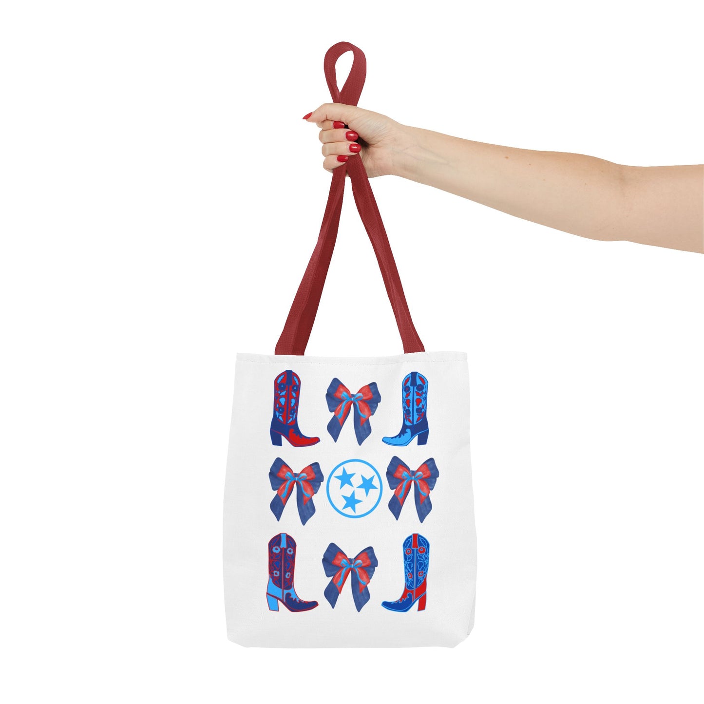Tote Bag - Tennessee Titans Coquette Bow Design - Titan Up NFL Game Day Gift Nashville TN