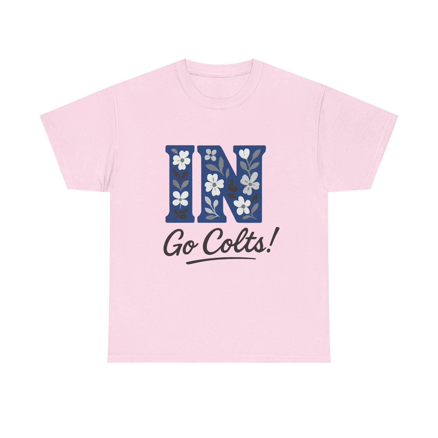 Floral Colts Tee | Unisex Heavy Cotton Tee for Sports Fans, Indiana Pride