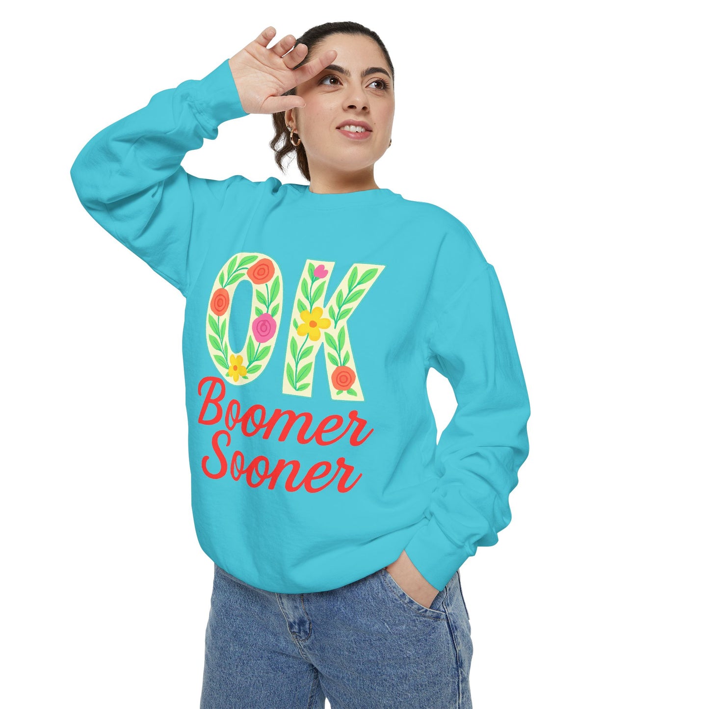 Colorful OK Boomer Sooner Unisex Sweatshirt, Casual Wear, College Apparel, Gift for Fans, Cozy Layering