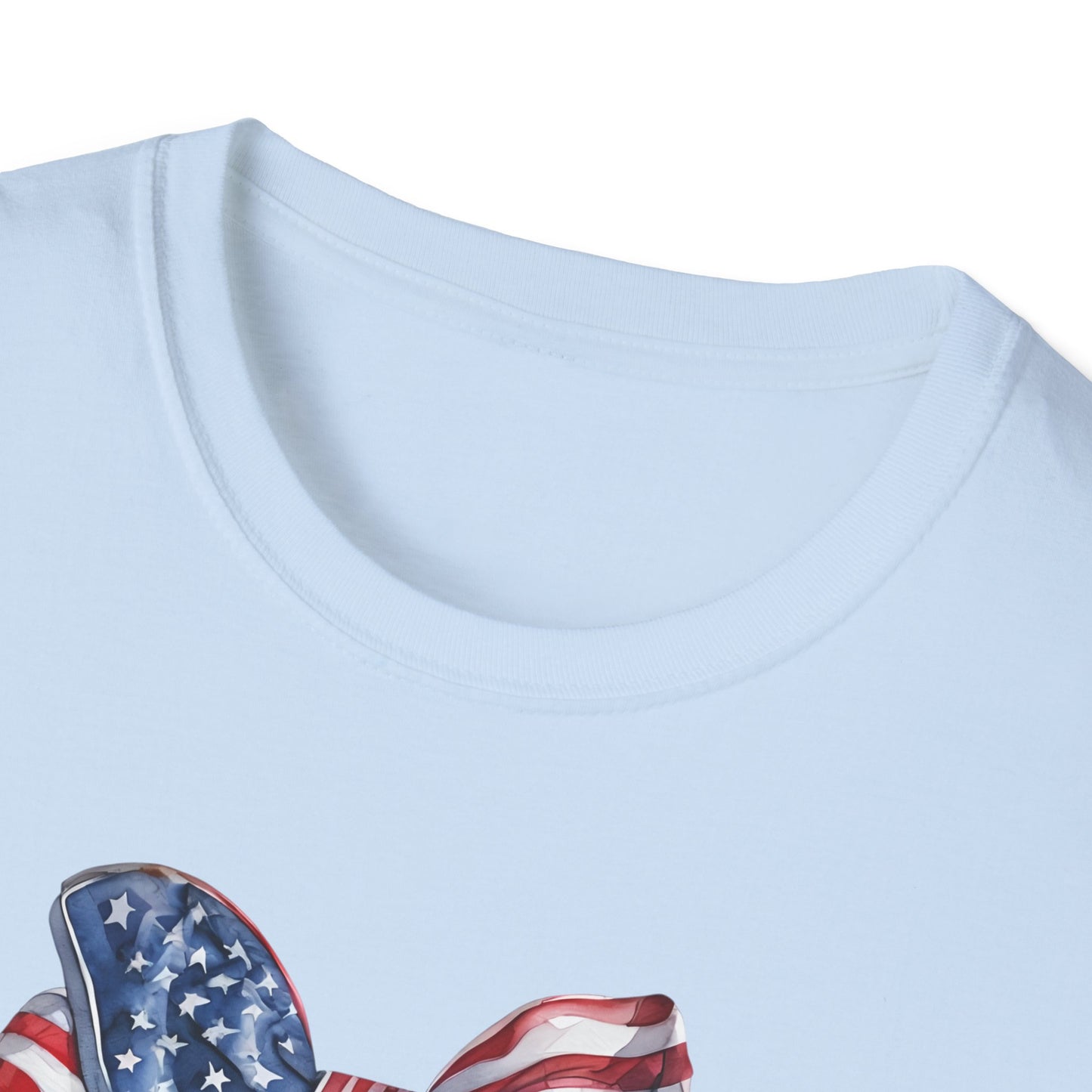 Patriotic Cowboy Boot T-Shirt | Unisex Softstyle Tee for Independence Day