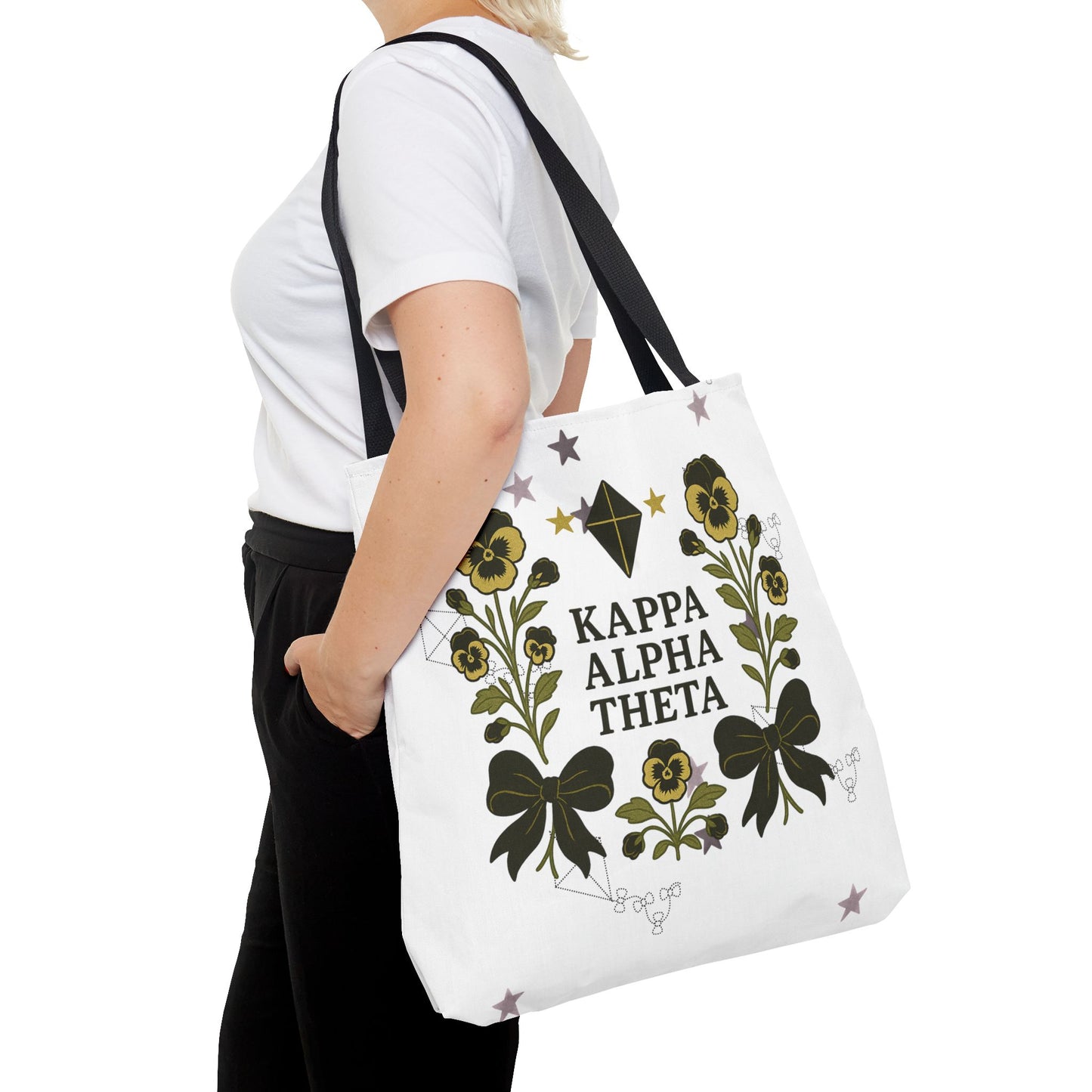 Floral Sorority Tote Bag | Kappa Alpha Theta, Eco-Friendly Bag, Gift for Sisters, College Accessory, Summer Outing Bag