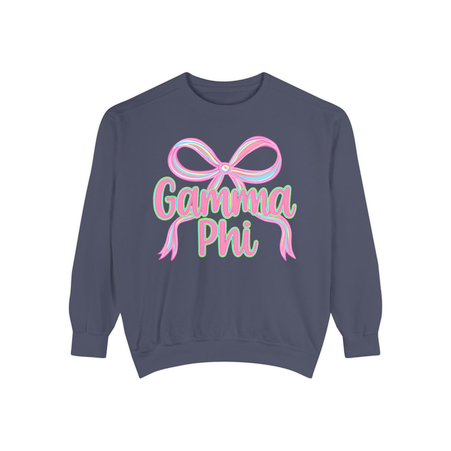 GammaPhi Garment-Dyed Sweatshirt | Cozy Sorority Sweatshirt, Unisex Apparel, Sorority Gift, Casual Wear, College Spirit Wear