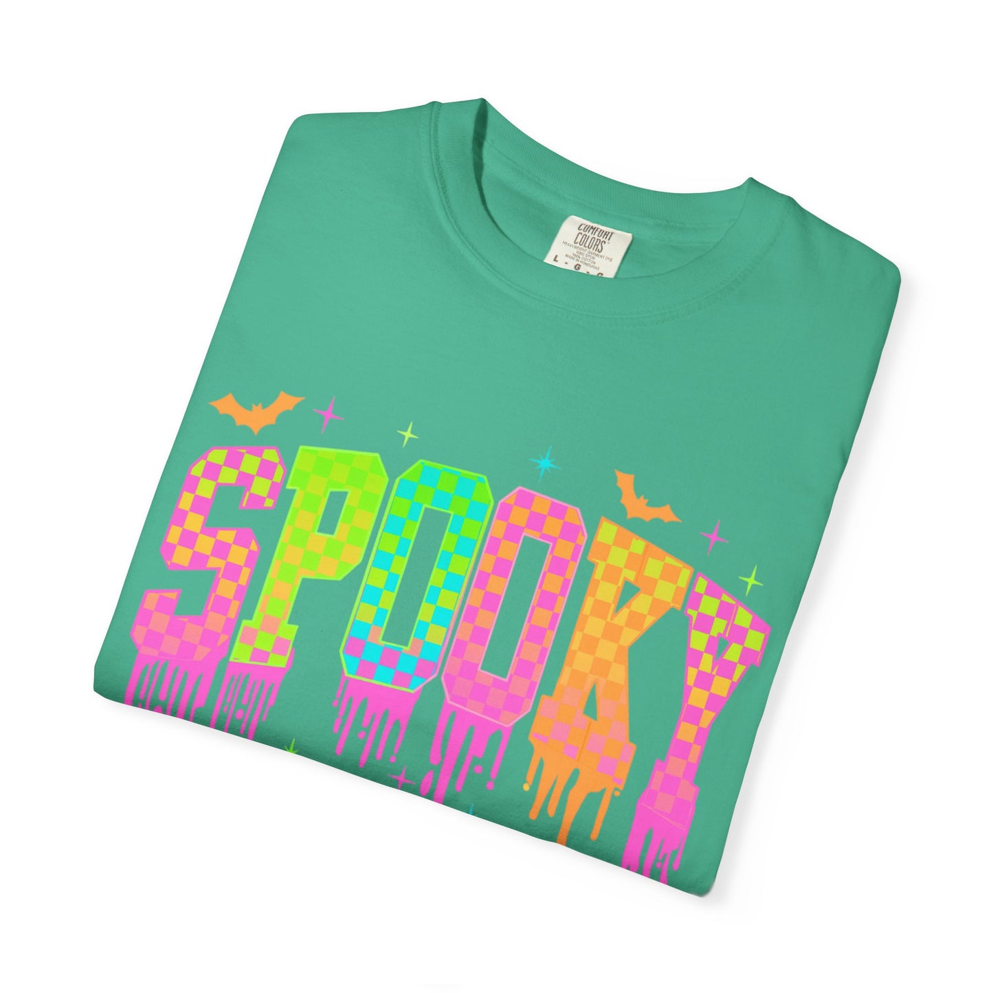 Colorful Neon Checkered Spooky T-Shirt