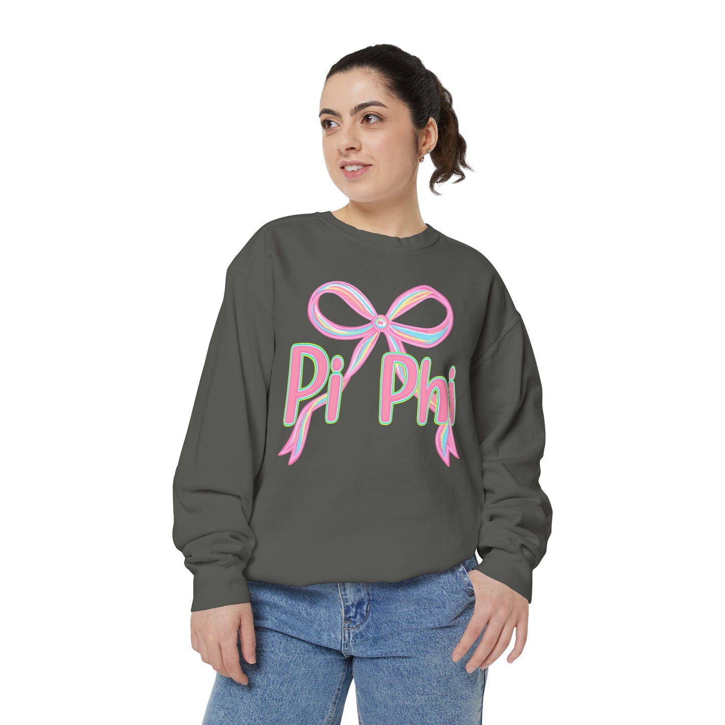 PiPhi Bow Unisex Sweatshirt, Cute Sorority Apparel, Comfortable Sweatshirt, Gift for Sorority Sisters, Soft Fashion Essentials