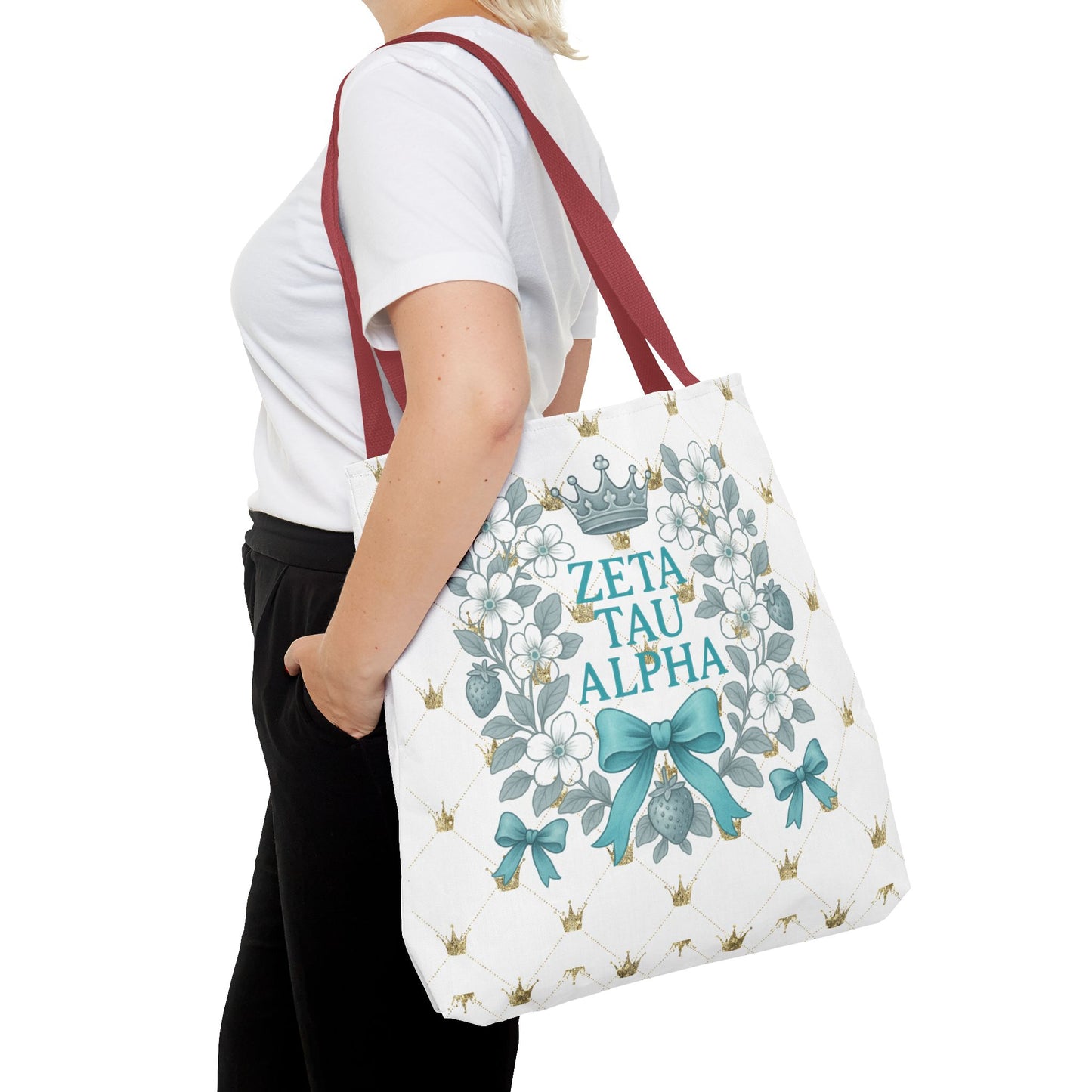 Zeta Tau Alpha Tote Bag | Sorority Bags, Floral Design, Gift for Sisters, Campus Essentials, Personalized Tote