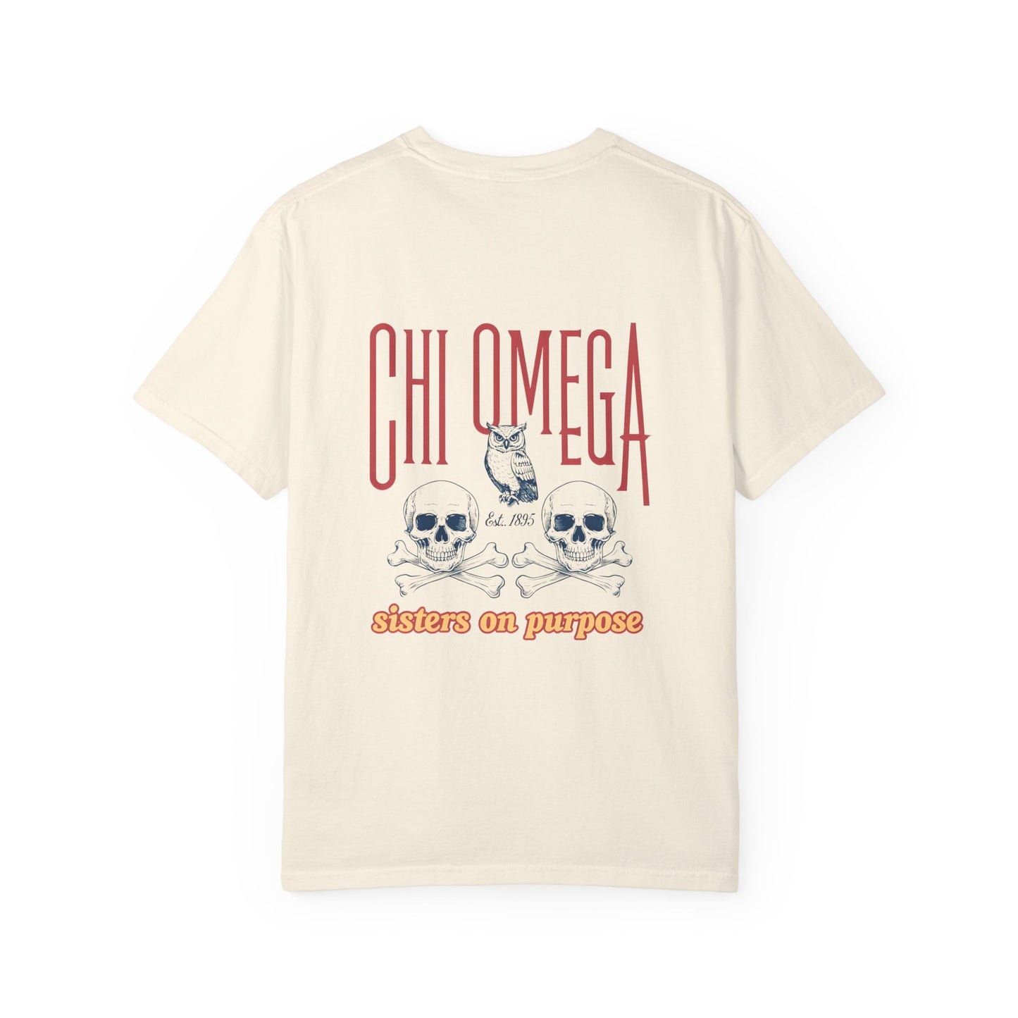 Chi Omega Sister T-Shirt, Sorority Apparel, College Tee, Garment-Dyed Shirt, Greek Life Merchandise, Casual Wear