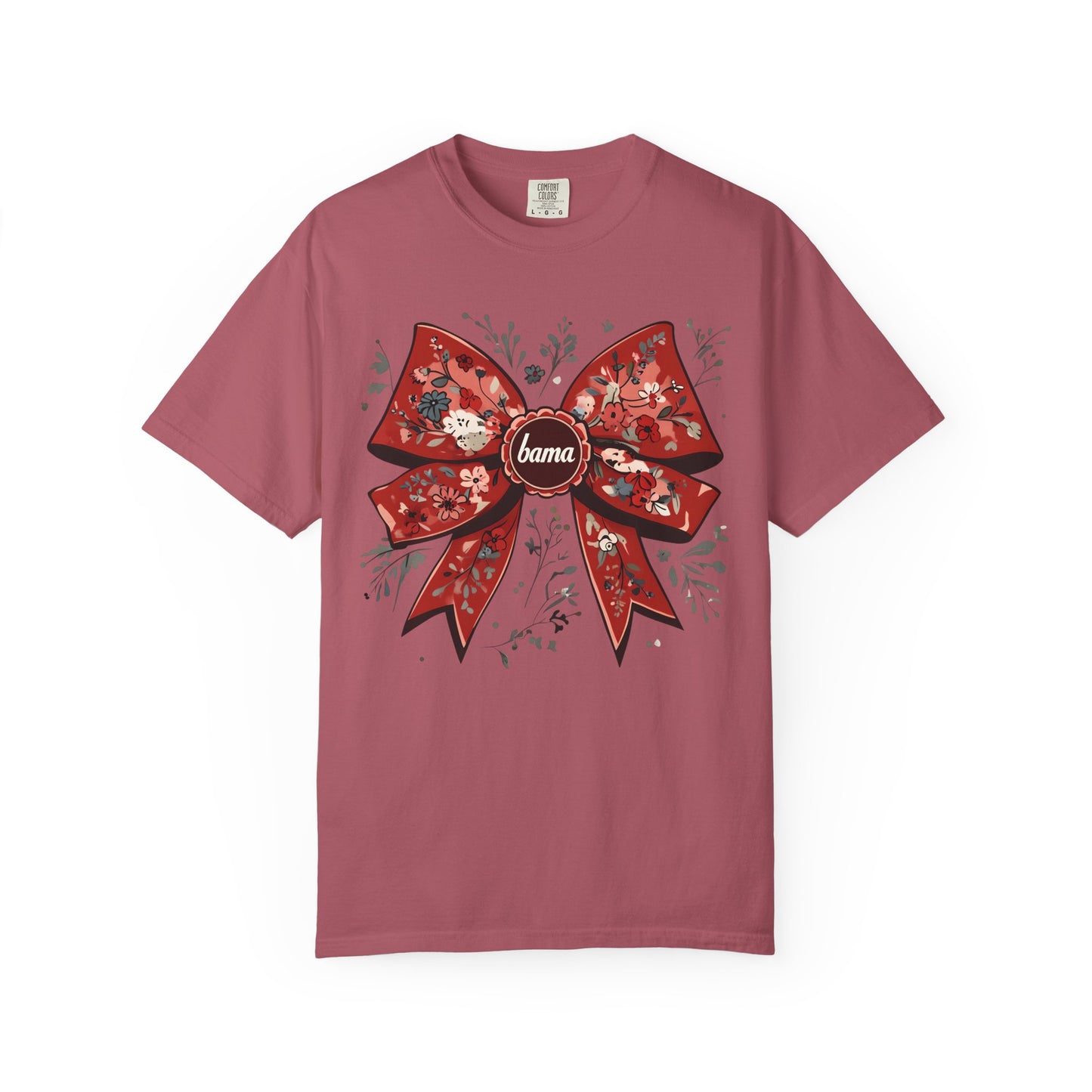Floral Bow T-shirt - Comfort Colors - Coquette Bama Bow - Alabama Fan