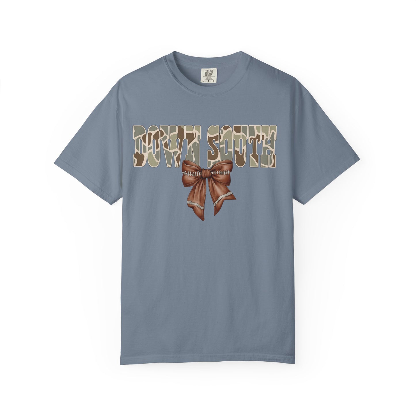 Camo Bow Graphic Tee - Trendy Apparel for Casual Outings and Birthdays
