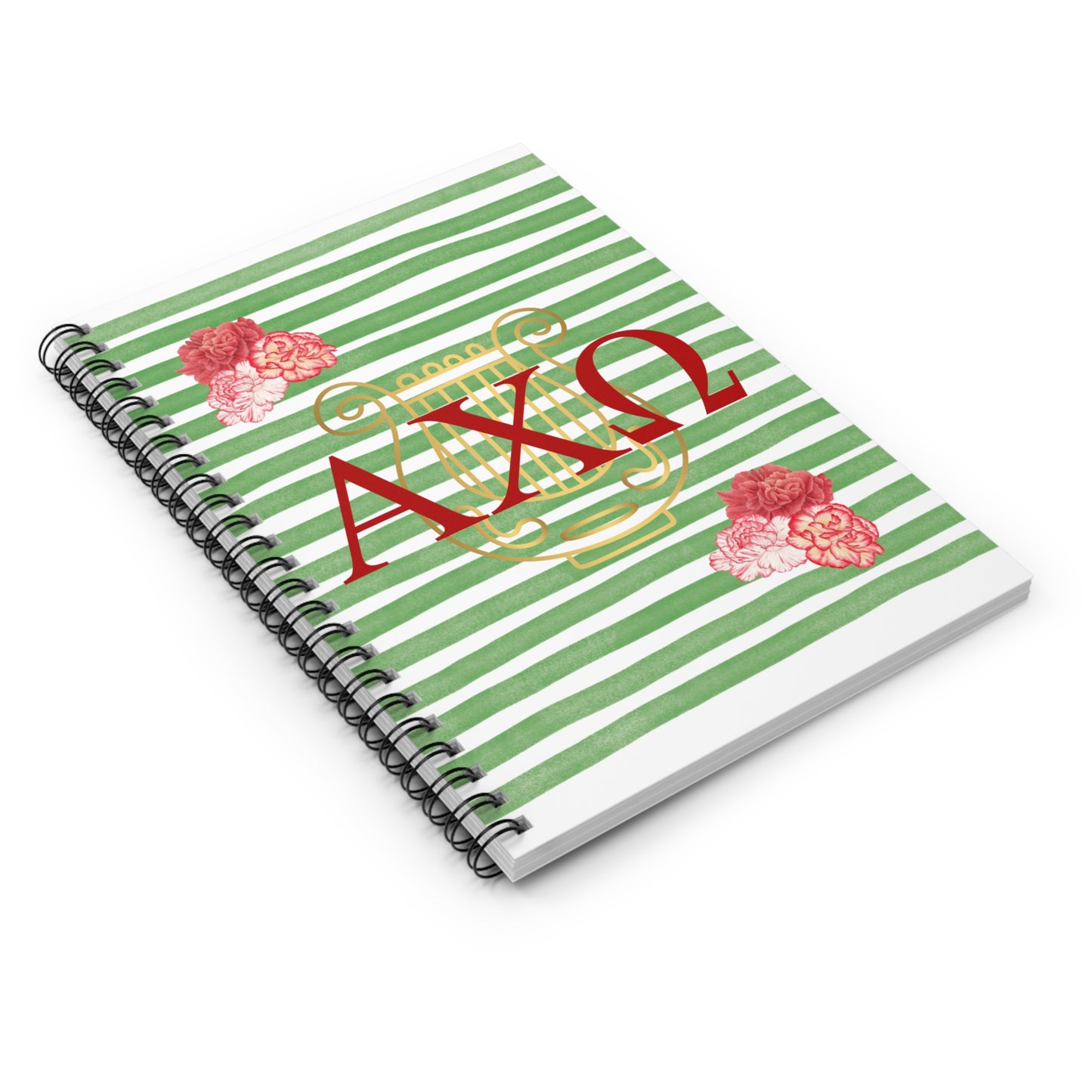 AXO Sorority Themed Spiral Notebook - Perfect for Note-Taking, Journaling, Gifts, Graduation, or Organization, Features AXO Design