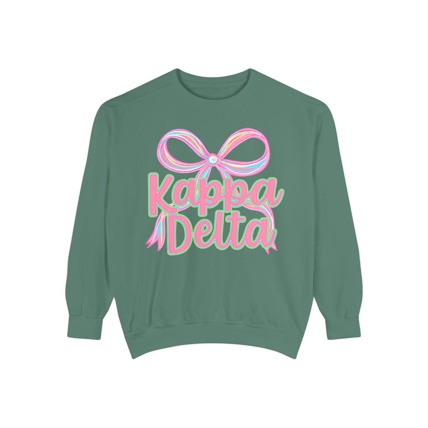 KD Comfort Colors Garment-Dyed Sweatshirt, Sorority Apparel, Cozy Gift, College Sweatshirt, Valentine's Day Gift, Customizable Sweater