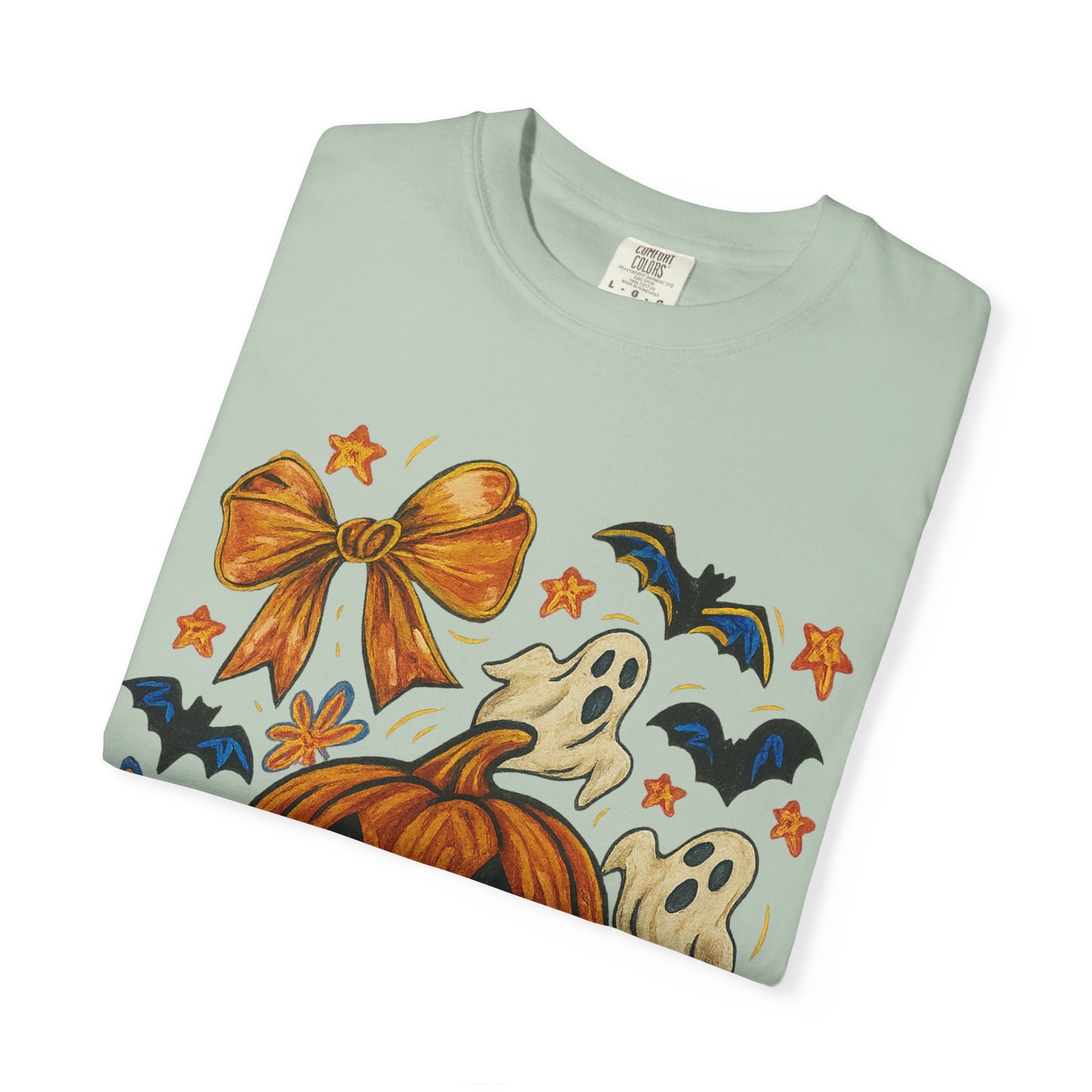 Halloween Ghost & Pumpkin T-shirt, Spooky Season Shirt, Fall Tee, Unisex Halloween Apparel, Ghostly Graphic Tee, Pumpkin Graphic Shirt