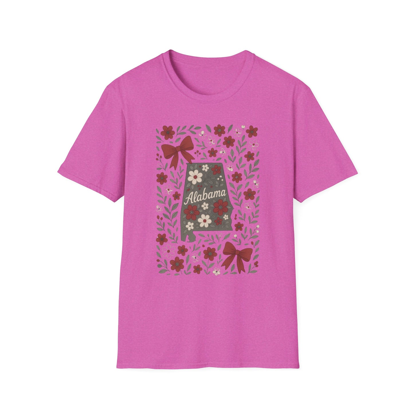 Alabama Floral Unisex T-Shirt, Southern Pride Shirt, Gift for Her, Travel Tee, Spring Apparel