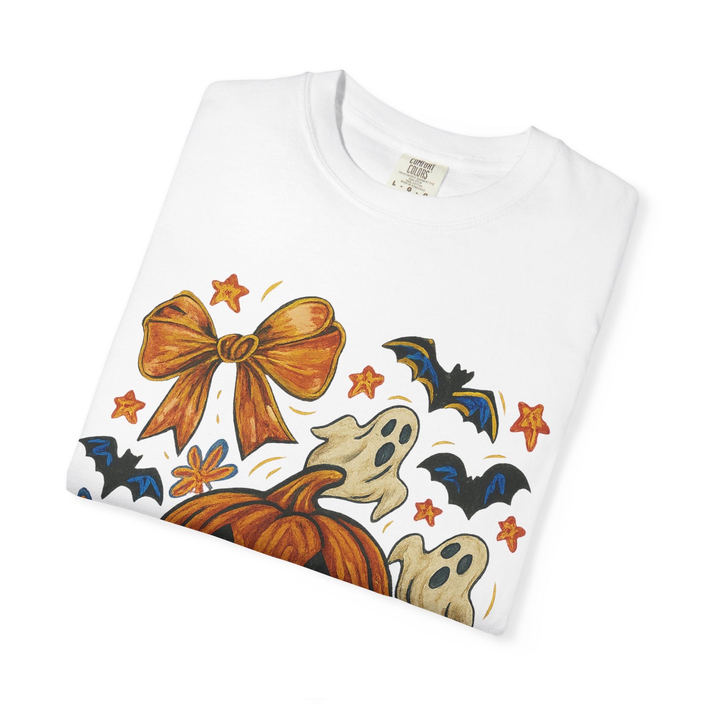 Halloween Ghost & Pumpkin T-shirt, Spooky Season Shirt, Fall Tee, Unisex Halloween Apparel, Ghostly Graphic Tee, Pumpkin Graphic Shirt