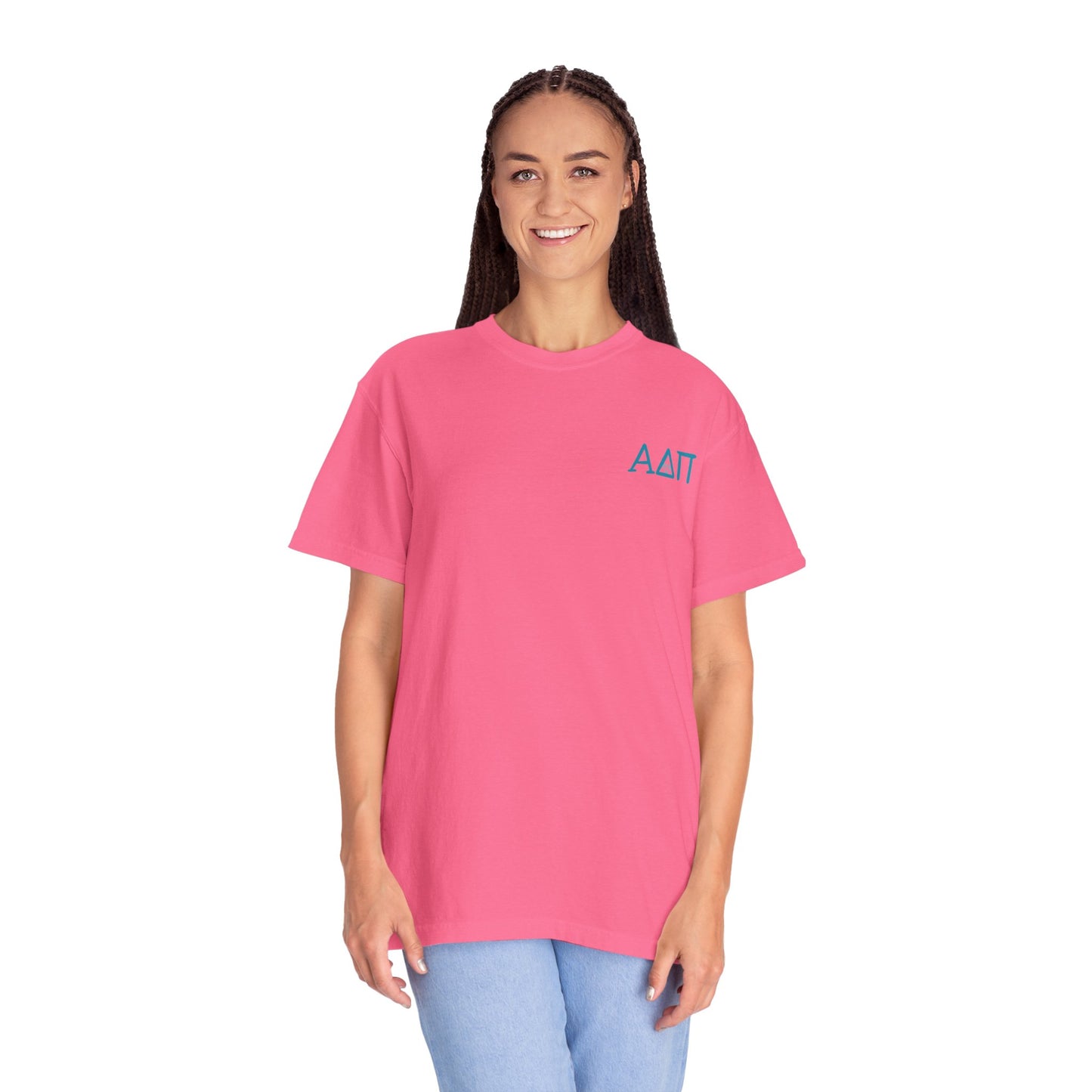 Alpha Delta Pi T-Shirt, Sorority Shirt, College Apparel, Greek Life Gift, Unisex Garment-Dyed Tee