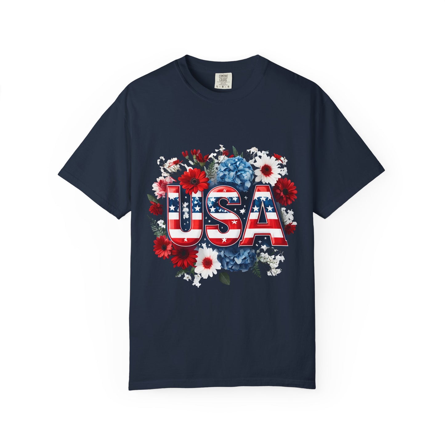 Patriotic Floral USA T-Shirt