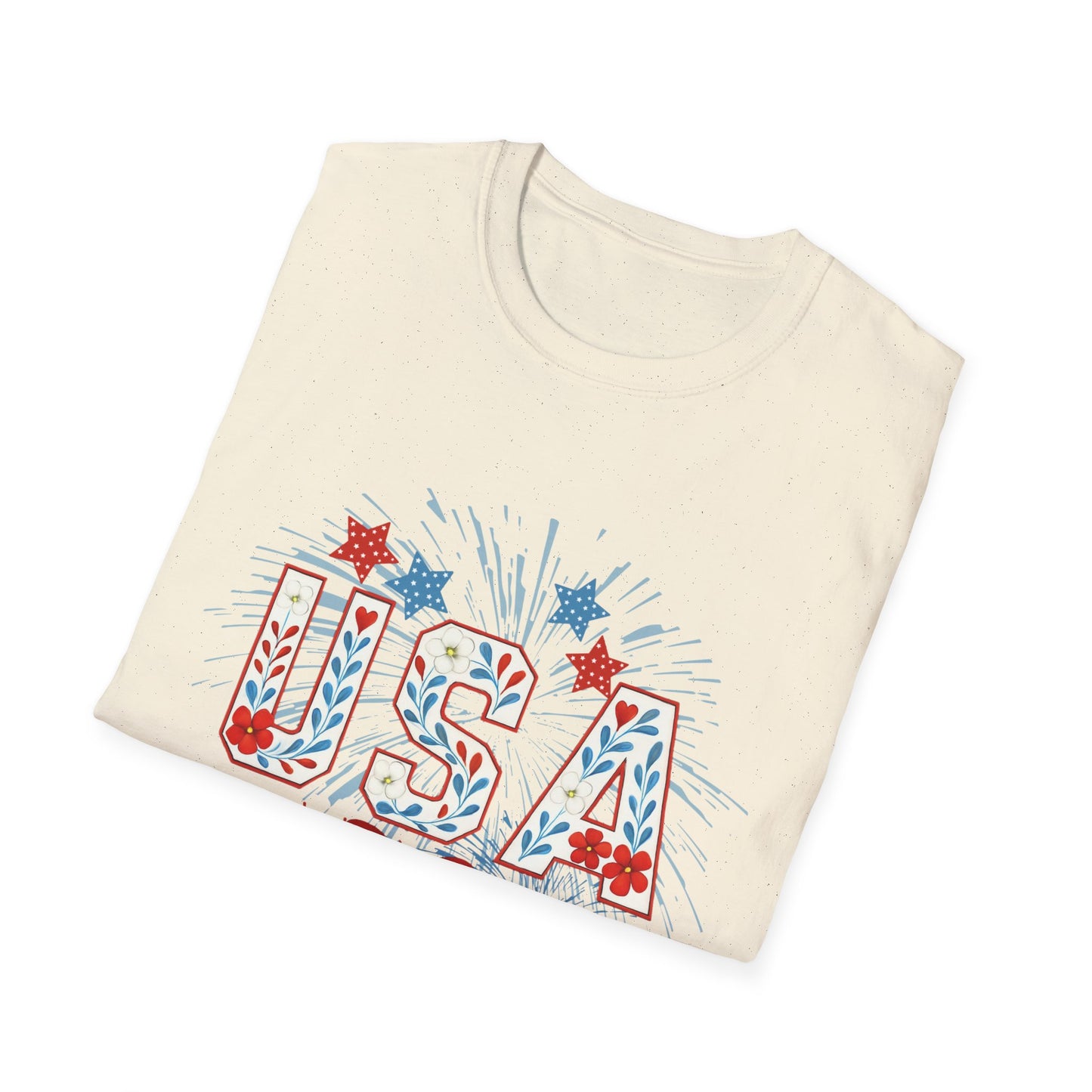 Patriotic USA Fireworks T-Shirt, 4th of July Tee, Unisex Graphic Shirt, Independence Day Apparel, Stars and Stripes Clothing