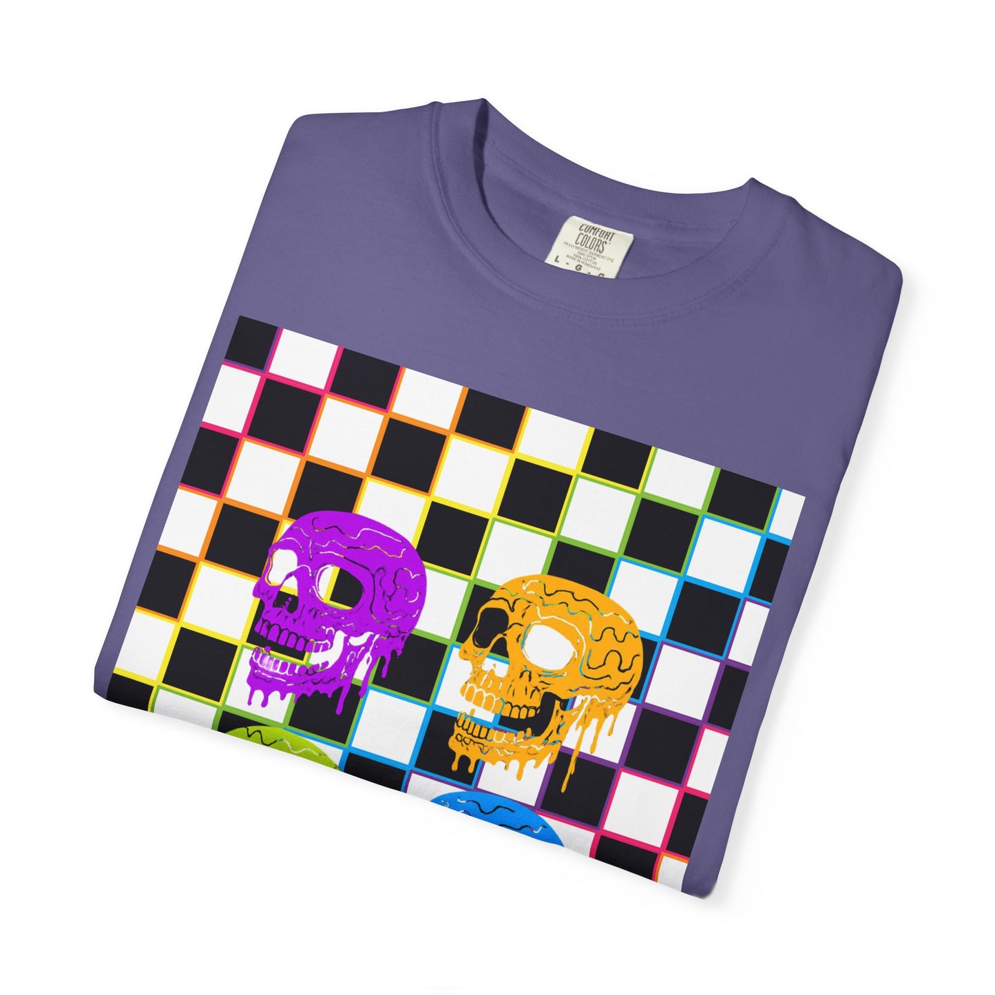 Vibrant Skull Graphic T-Shirt, Unisex Tee, Halloween Outfit, Alternative Fashion, Festival Wear, Casual Street Style